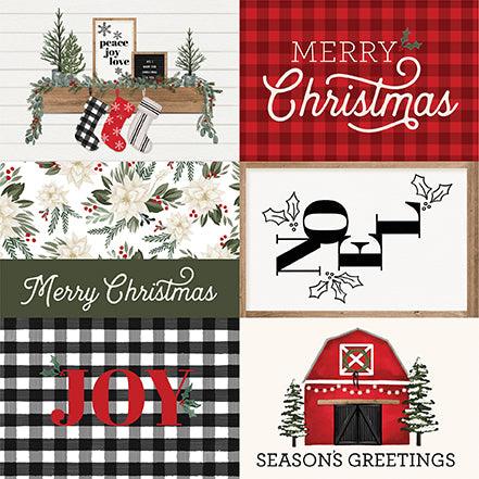 Farmhouse Christmas Collection 4 x 6 Journaling Cards 12 x 12 Double-Sided Scrapbook Paper by Carta Bella - Scrapbook Supply Companies