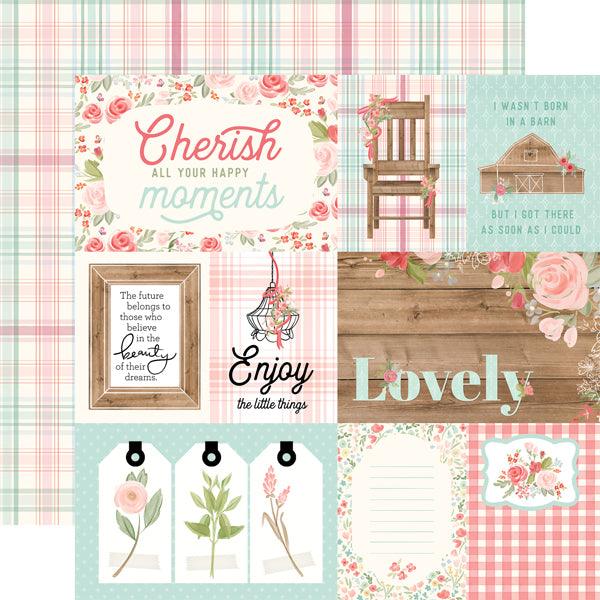 Farmhouse Market Collection 12 x 12 Double-Sided Scrapbook Paper Kit & Sticker Sheet by Carta Bella - 13 Pieces - Scrapbook Supply Companies