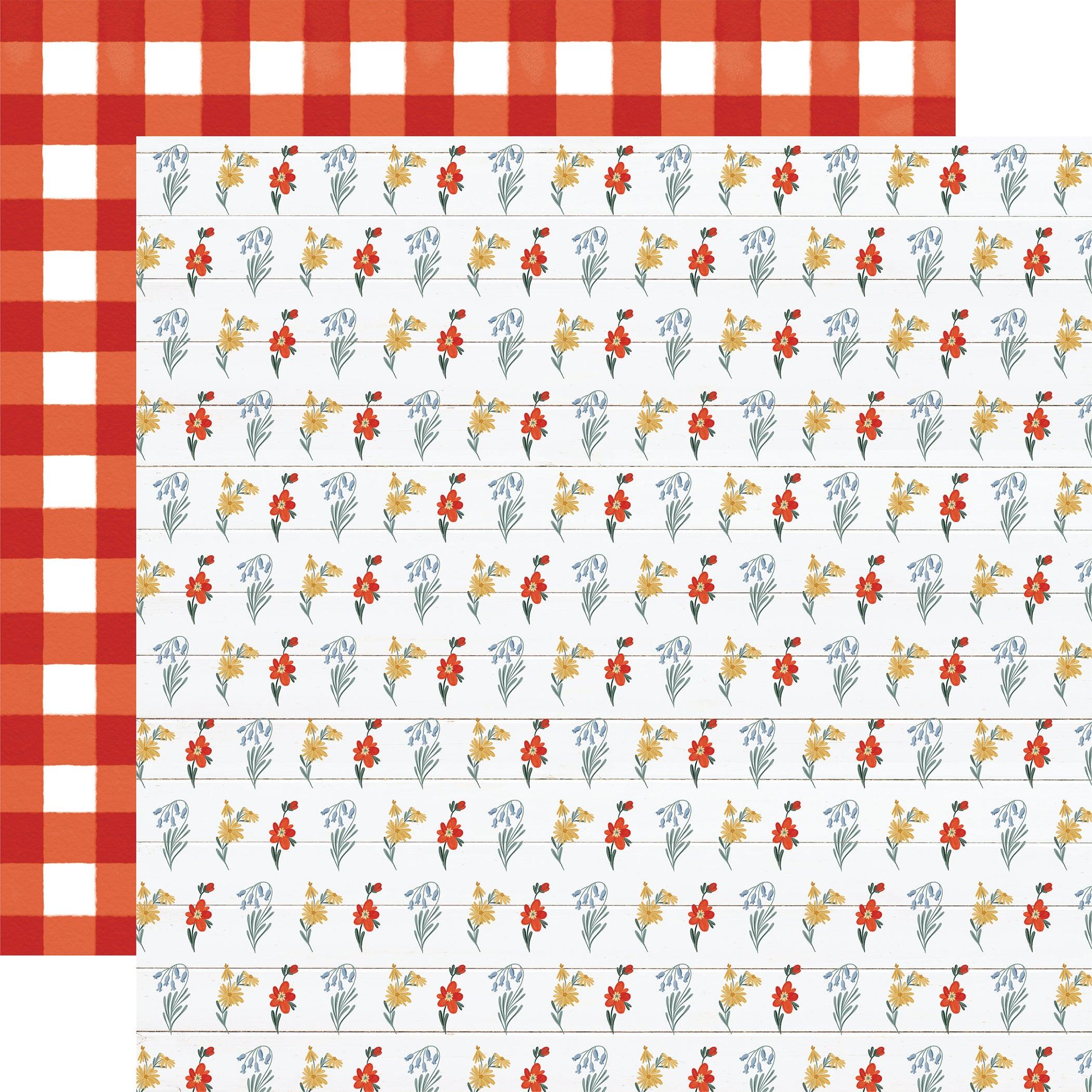 Farmhouse Summer Collection Fresh Picks 12 x 12 Double-Sided Scrapbook Paper by Carta Bella - Scrapbook Supply Companies