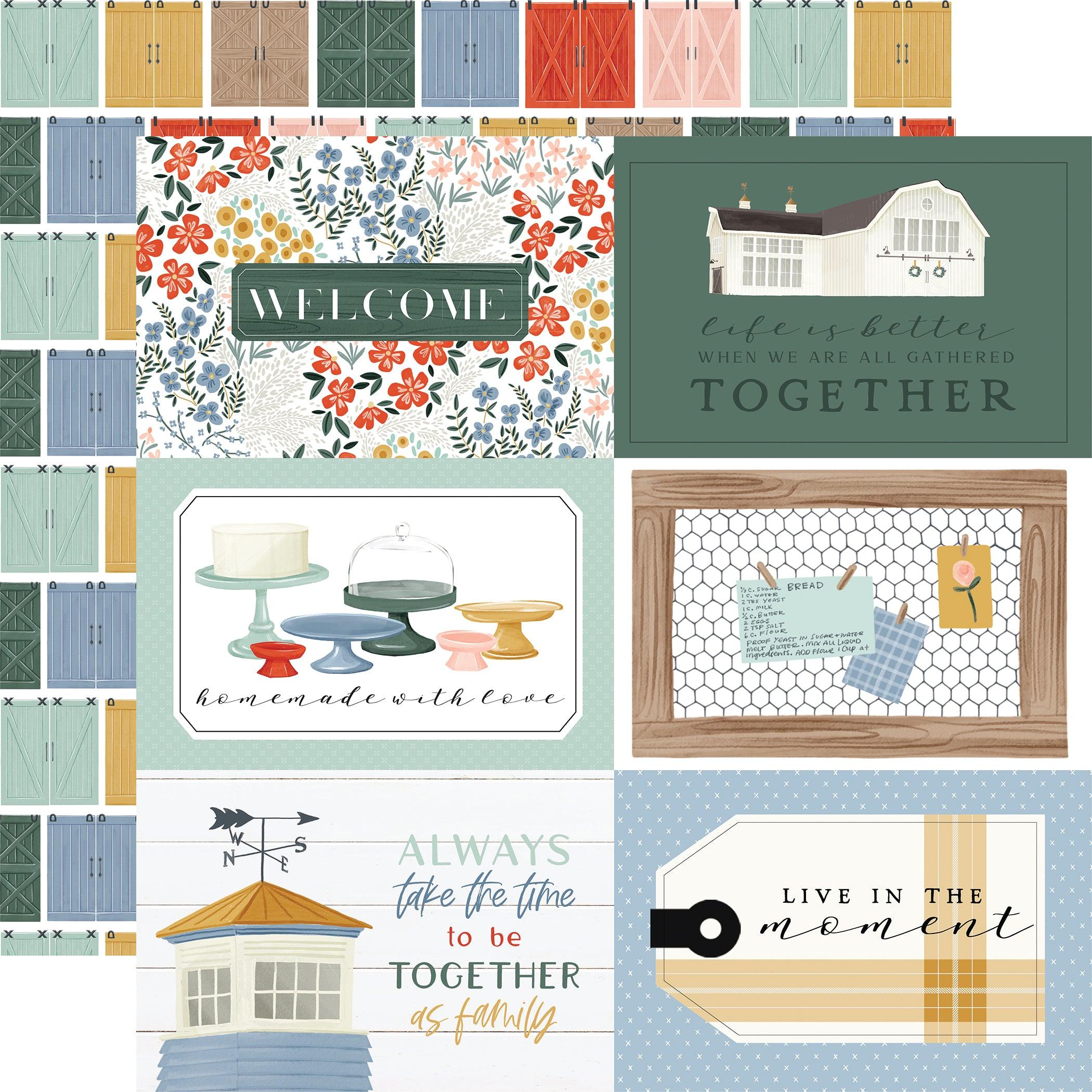 Farmhouse Summer Collection 6x4 Journaling Cards 12 x 12 Double-Sided Scrapbook Paper by Carta Bella