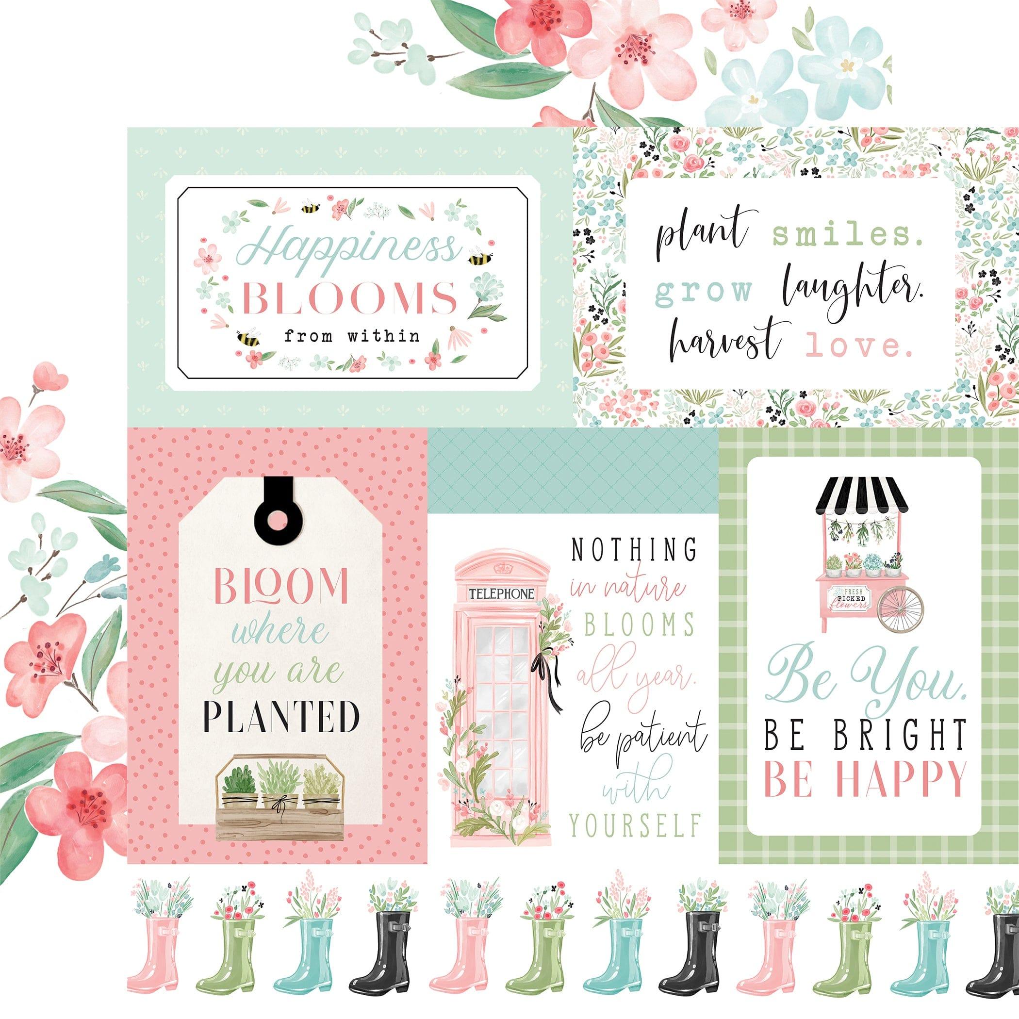 Flower Garden Collection Multi Journaling Cards 12 x 12 Double-Sided Scrapbook Paper by Carta Bella
