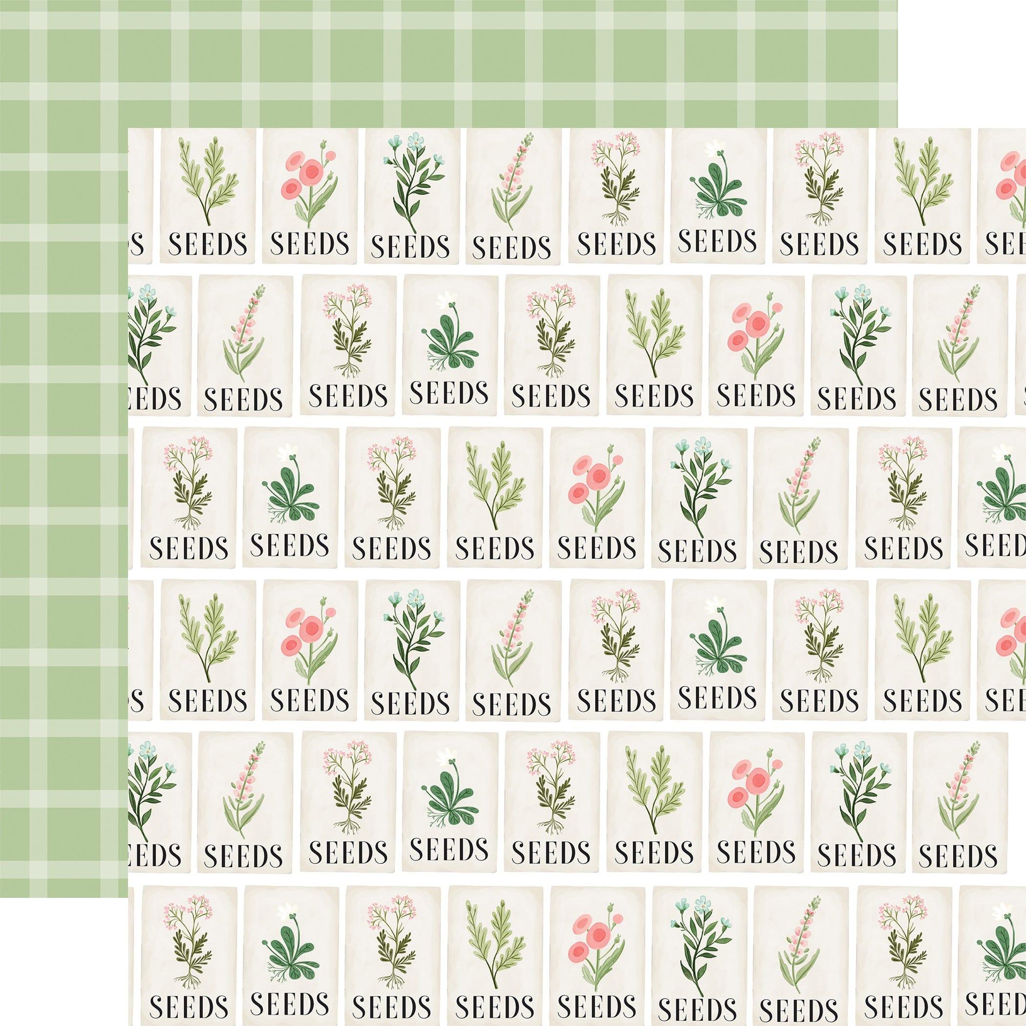 Flower Garden Collection Seeds 12 x 12 Double-Sided Scrapbook Paper by Carta Bella