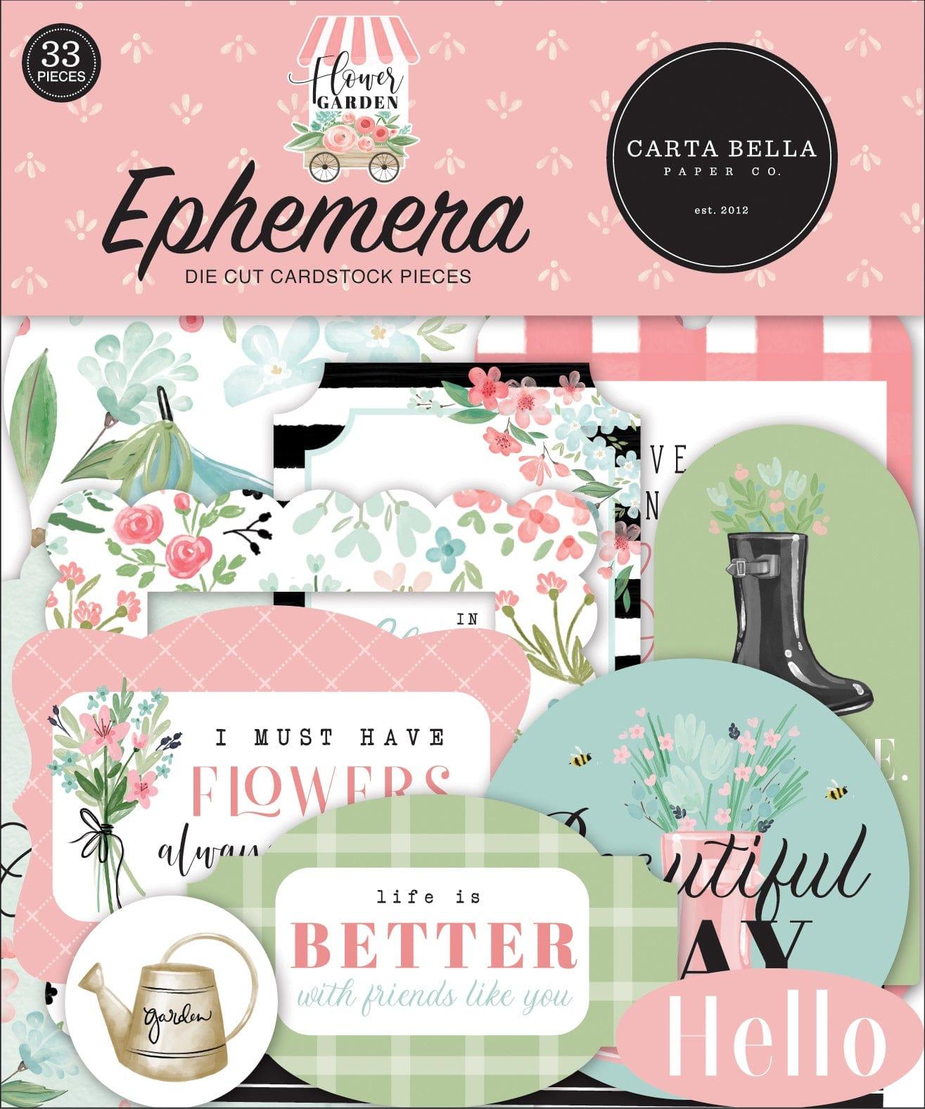 Flower Garden Collection 5 x 5 Ephemera Die Cut Scrapbook Embellishments by Carta Bella - Scrapbook Supply Companies