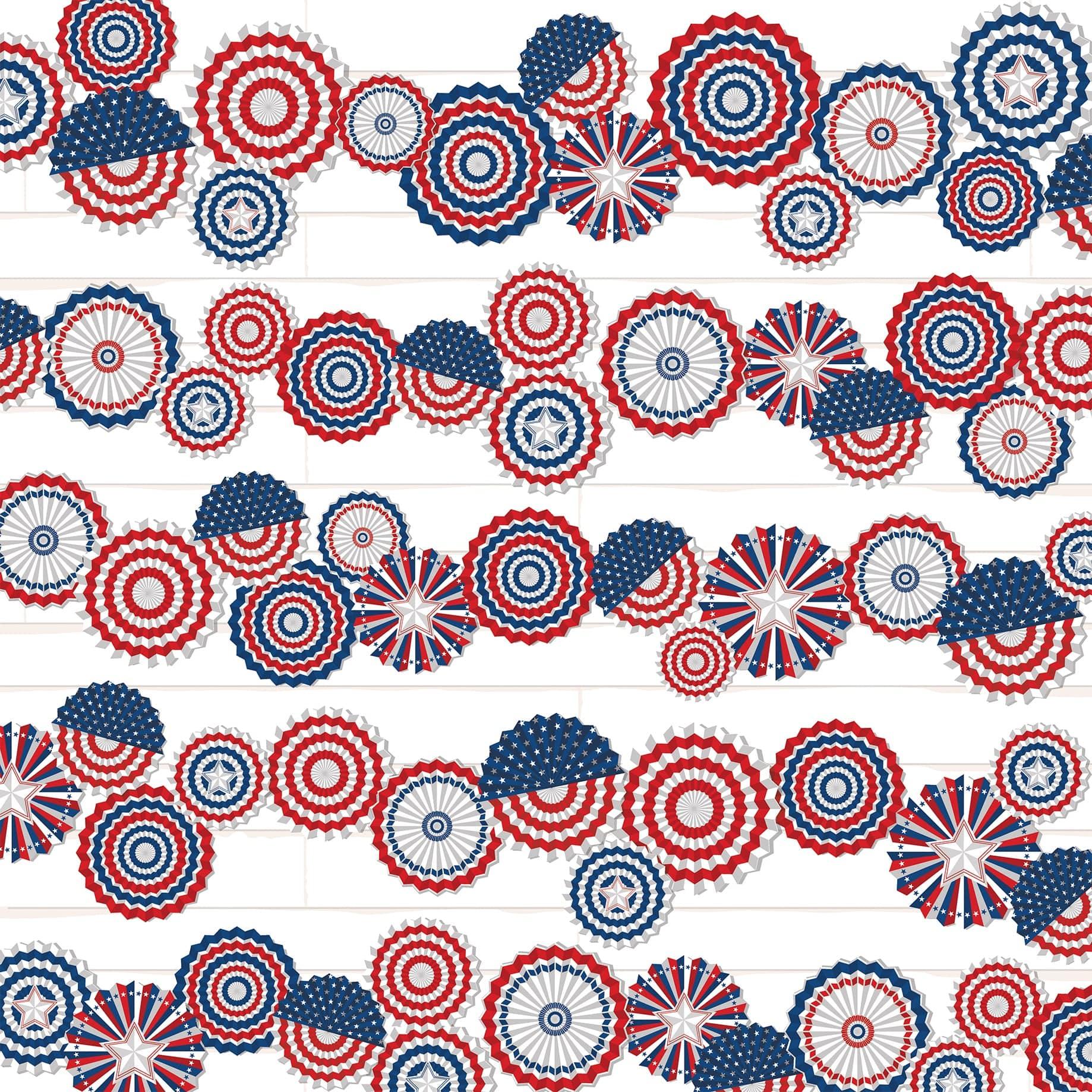 God Bless America Collection Fanfare 12 x 12 Double-Sided Scrapbook Paper by Carta Bella - Scrapbook Supply Companies
