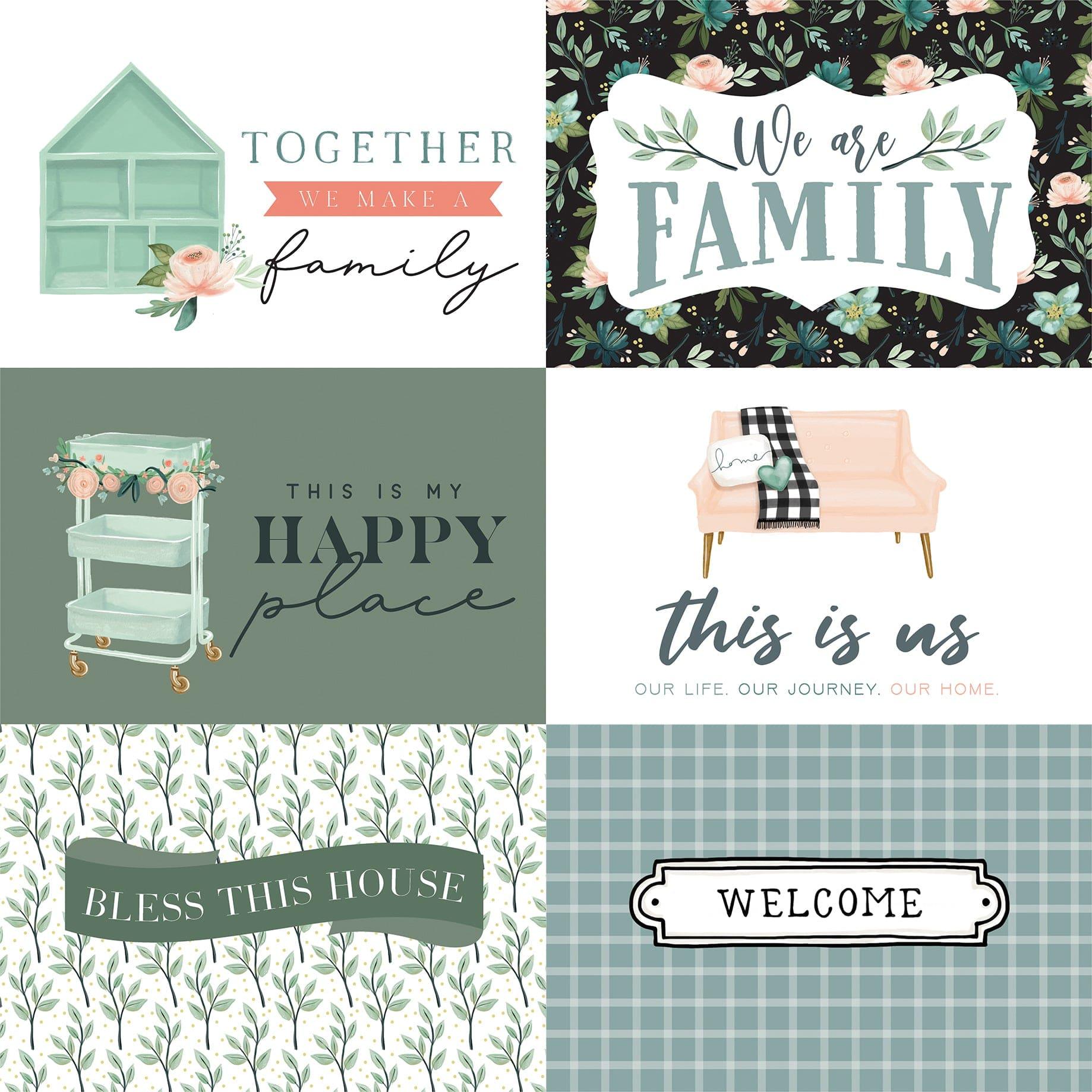 Gather At Home Collection 6 x 4 Journaling Cards 12 x 12 Double-Sided Scrapbook Paper by Carta Bella - Scrapbook Supply Companies