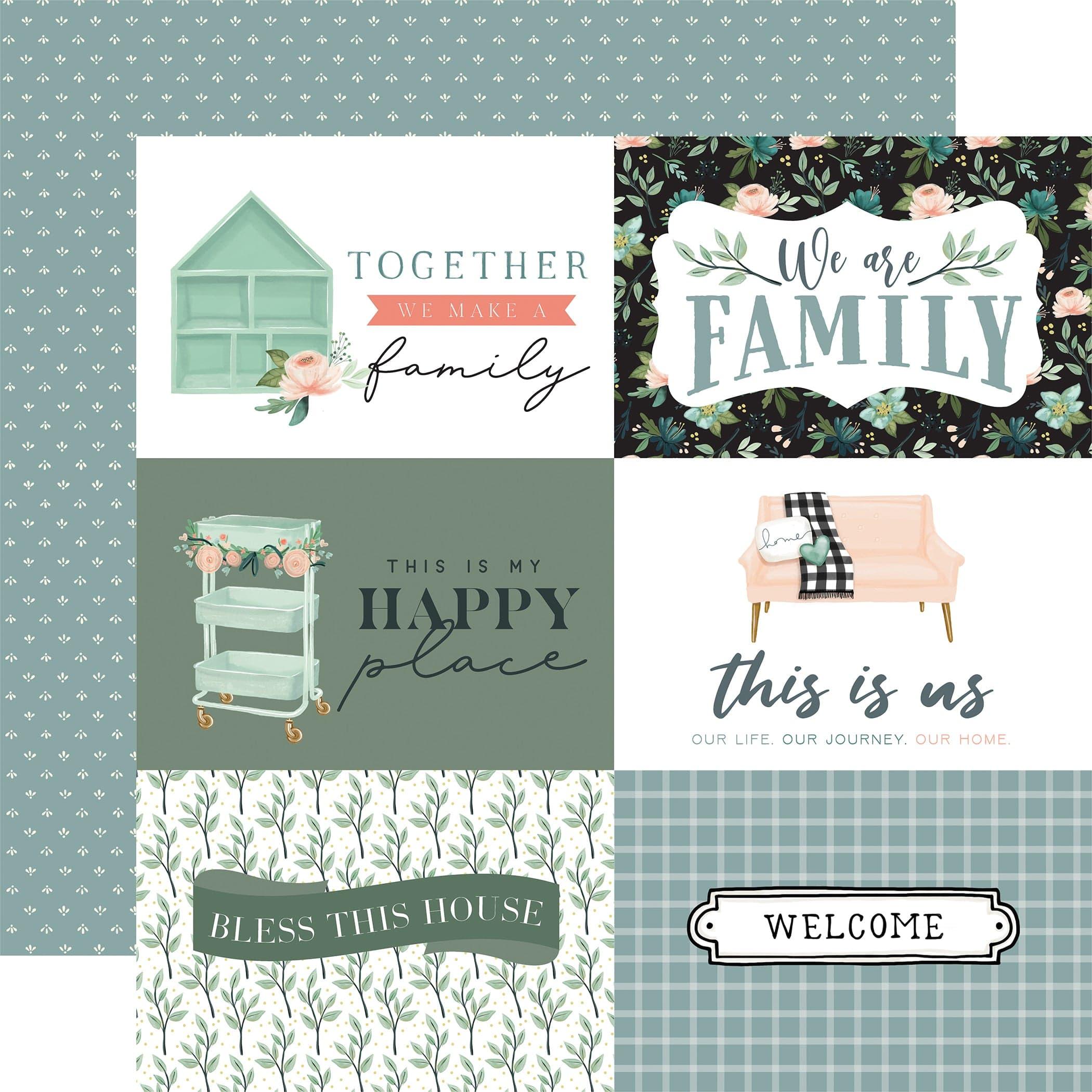 Gather At Home Collection 6x4 Journaling Cards 12 x 12 Double-Sided Scrapbook Paper by Carta Bella