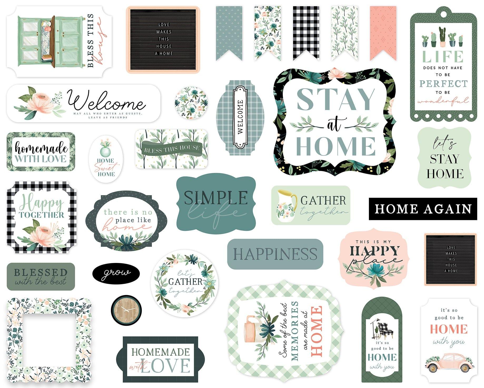 Gather At Home Collection 5 x 5 Scrapbook Ephemera Die Cuts by Carta Bella - Scrapbook Supply Companies