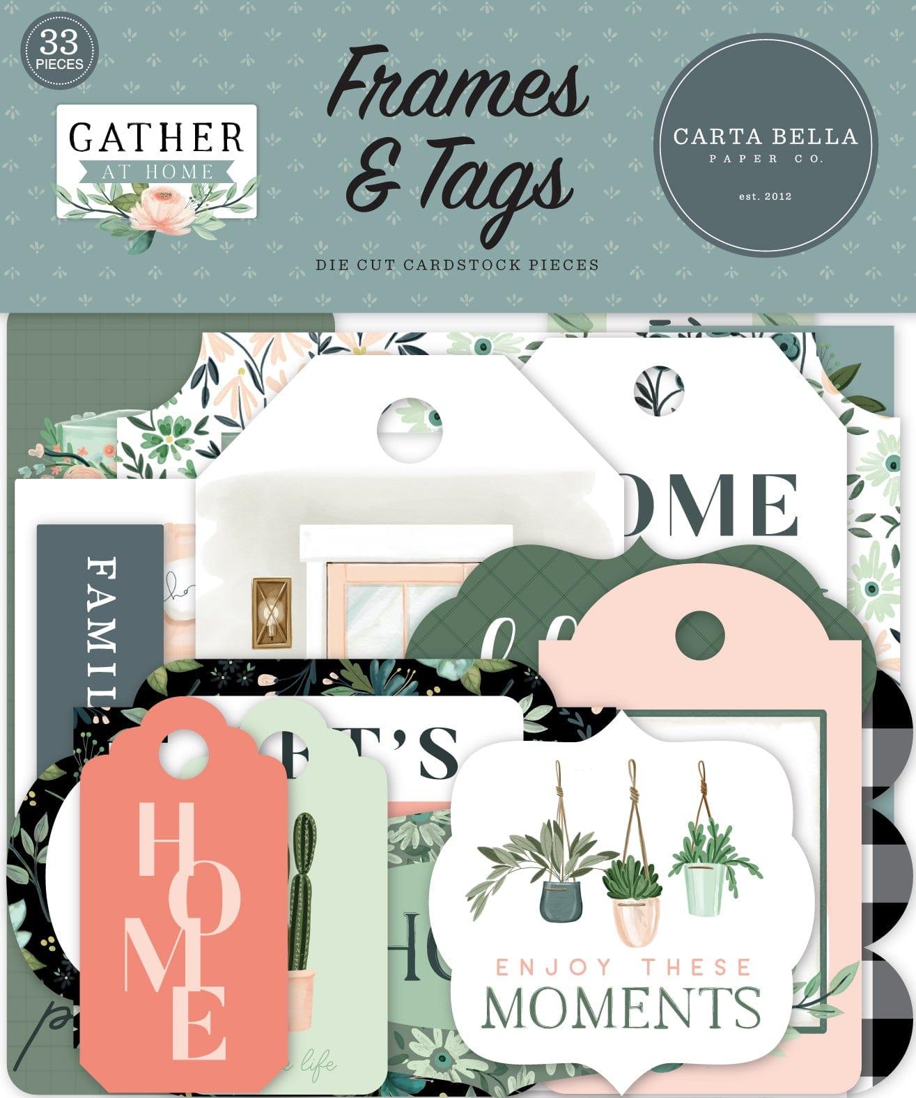 Gather At Home Collection 5 x 5 Scrapbook Tags & Frames Die Cuts by Carta Bella - Scrapbook Supply Companies