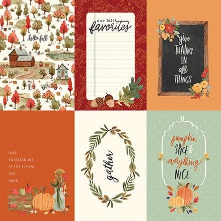 Hello Autumn Collection 4 x 6 Journaling Cards 12 x 12 Double-Sided Scrapbook Paper by Carta Bella - Scrapbook Supply Companies