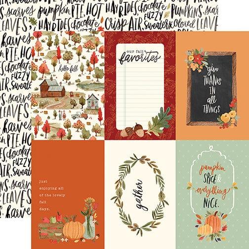 Hello Autumn Collection 4 x 6 Journaling Cards 12 x 12 Double-Sided Scrapbook Paper by Carta Bella - Scrapbook Supply Companies