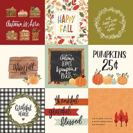 Hello Autumn Collection 4 x 4 Journaling Cards 12 x 12 Double-Sided Scrapbook Paper by Carta Bella - Scrapbook Supply Companies