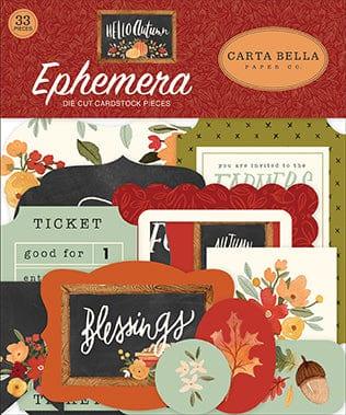 Hello Autumn Collection 5 x 5 Ephemera Die Cut Scrapbook Embellishments by Carta Bella - Scrapbook Supply Companies