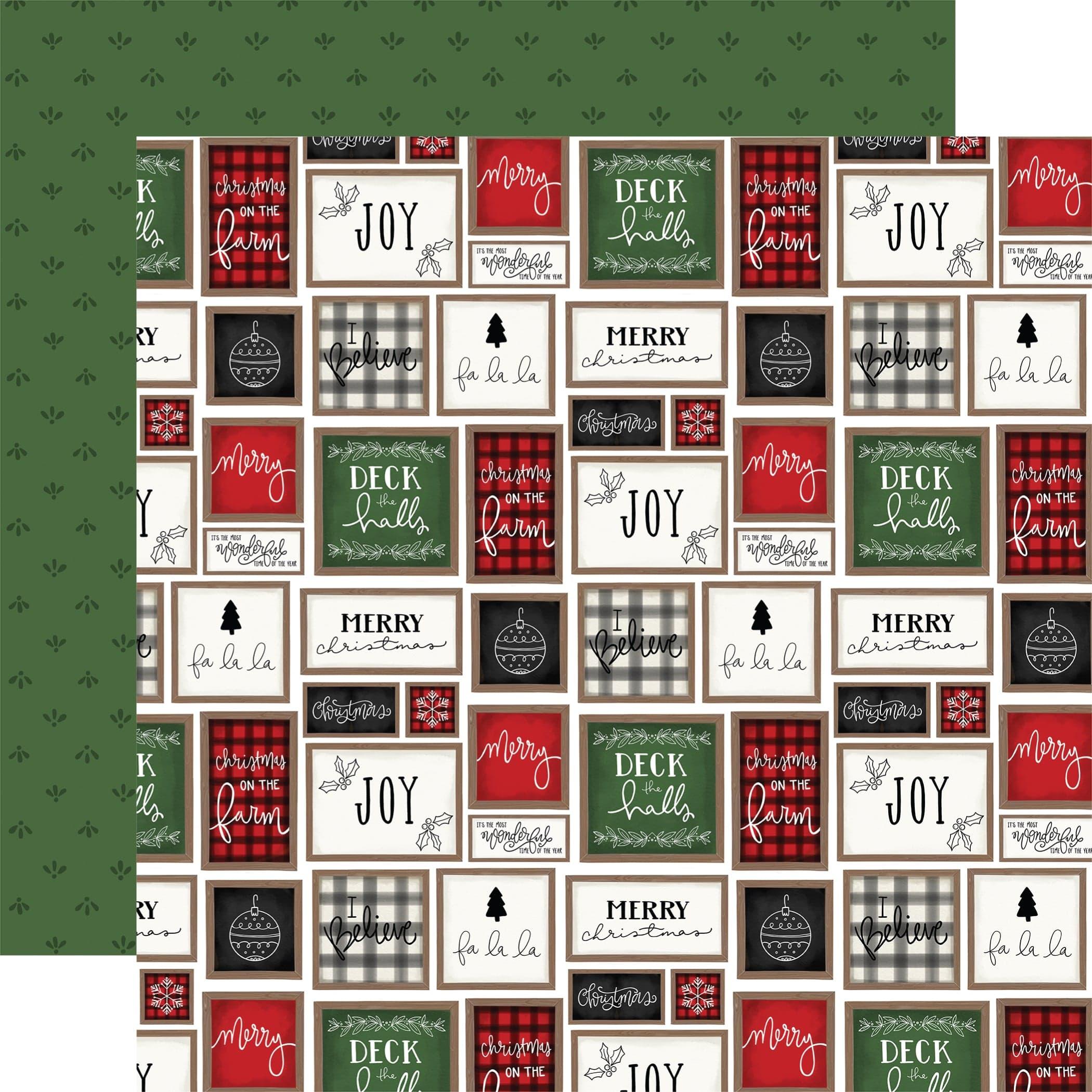 Home For Christmas Collection Deck The Halls 12 x 12 Double-Sided Scrapbook Paper by Carta Bella