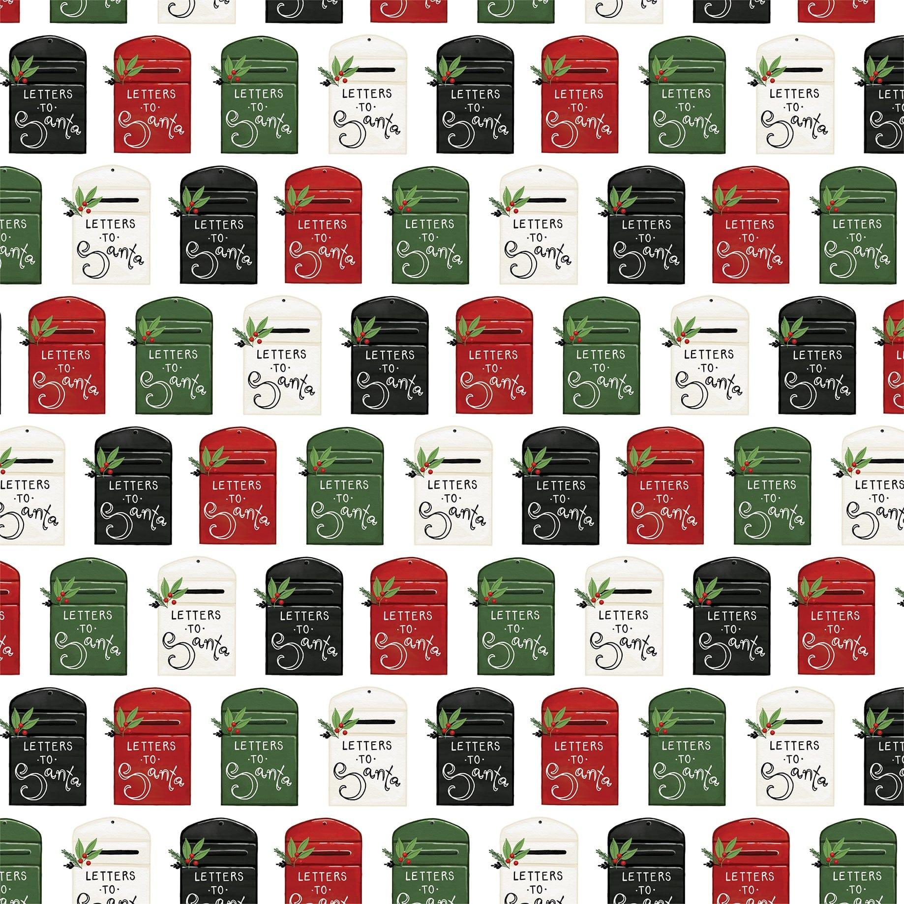 Home For Christmas Collection Letters To Santa 12 x 12 Double-Sided Scrapbook Paper by Carta Bella - Scrapbook Supply Companies