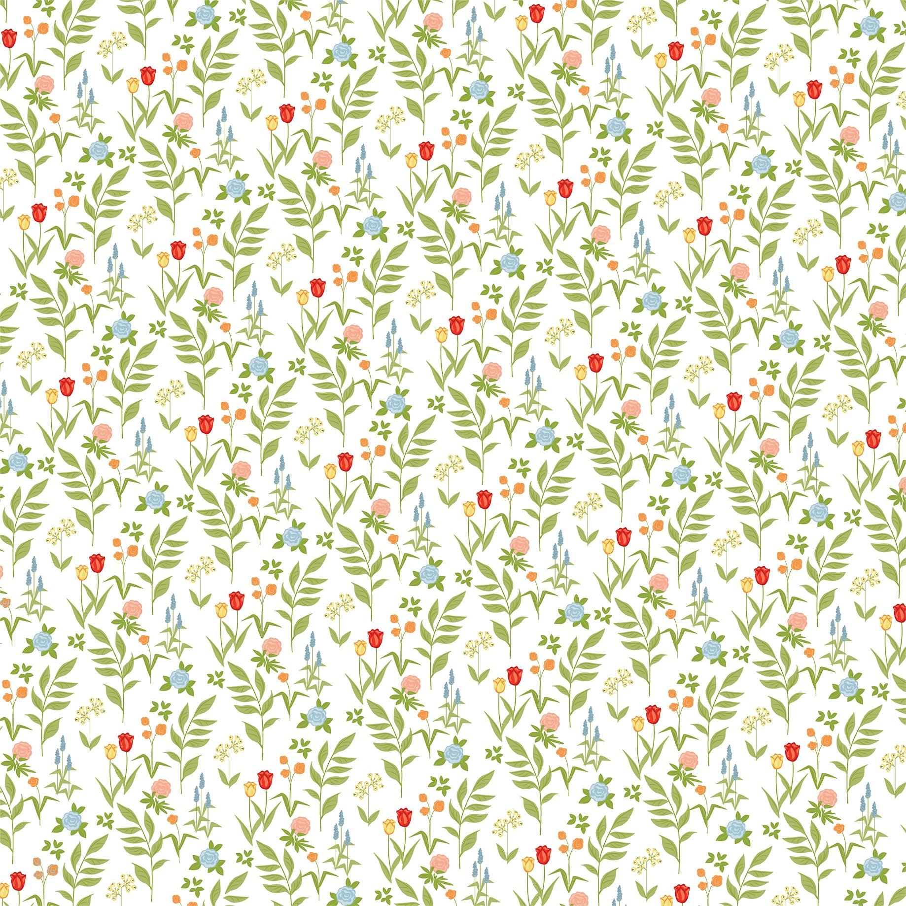Farmhouse Living Collection Farmhouse Floral 12 x 12 Double-Sided Scrapbook Paper by Carta Bella - Scrapbook Supply Companies