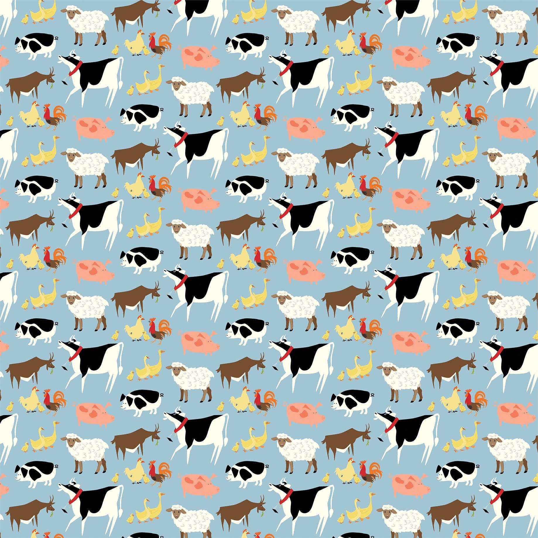 Farmhouse Living Collection Farm Friends 12 x 12 Double-Sided Scrapbook Paper by Carta Bella - Scrapbook Supply Companies