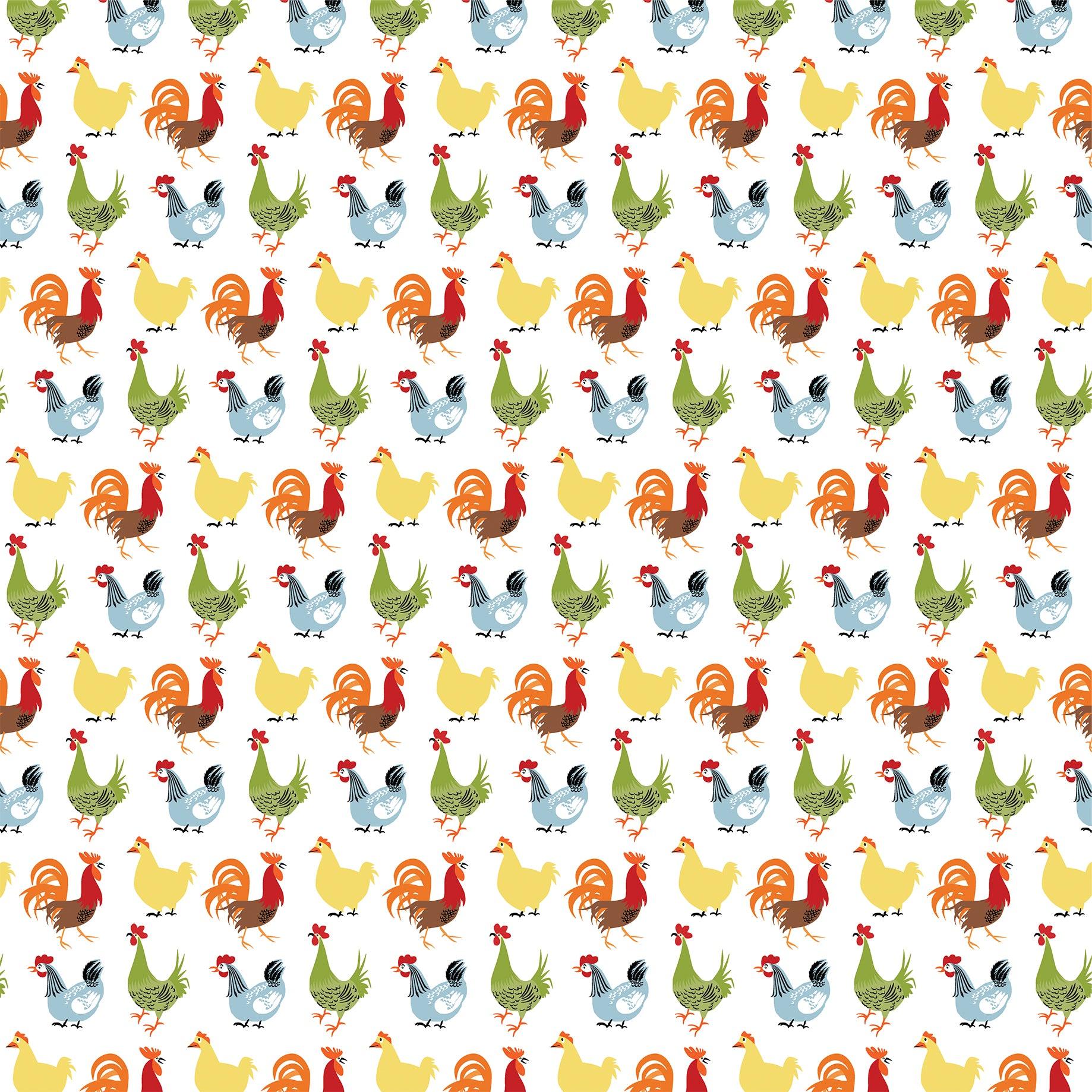 Farmhouse Living Collection Crazy Chickens 12 x 12 Double-Sided Scrapbook Paper by Carta Bella - Scrapbook Supply Companies