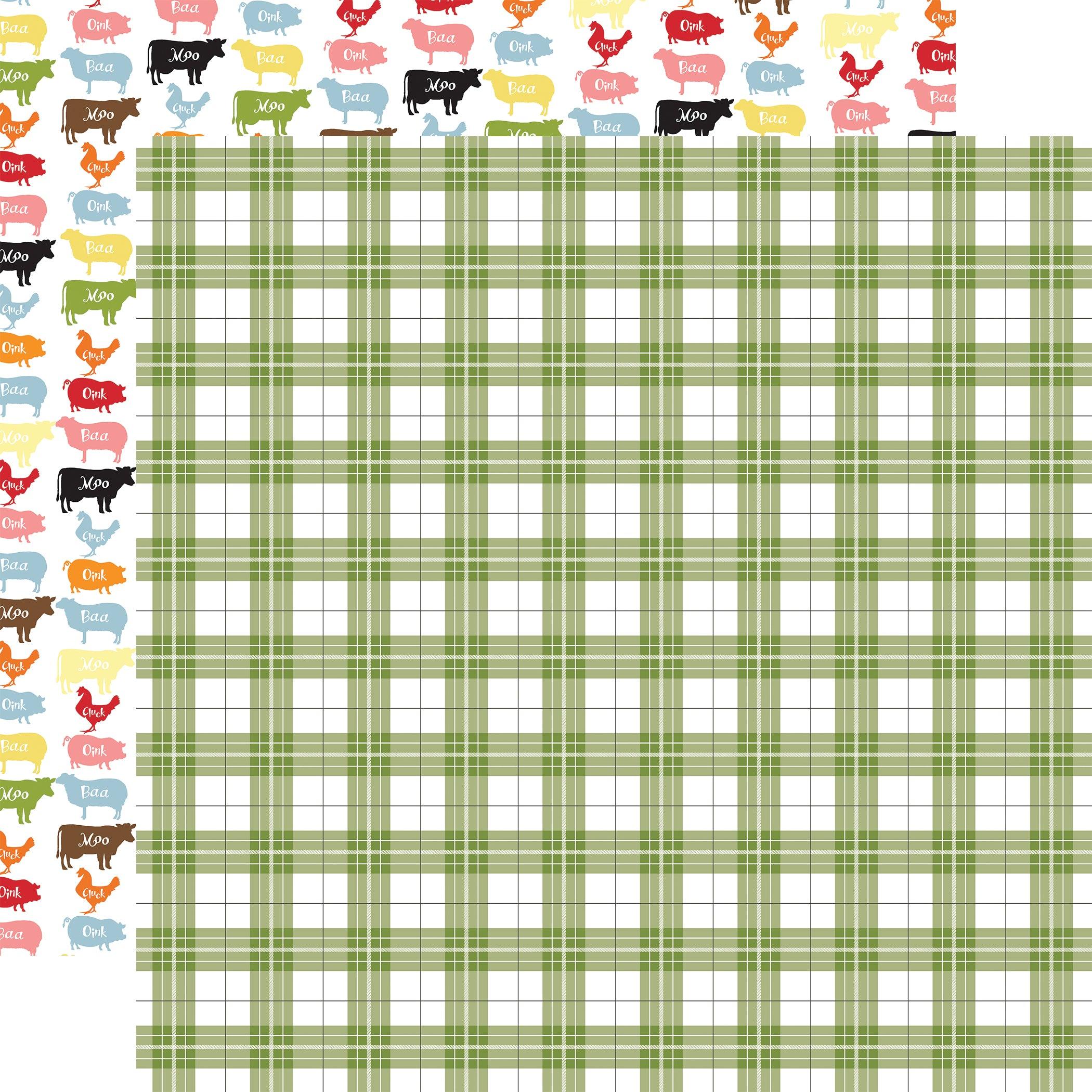 Farmhouse Living Collection Country Plaid 12 x 12 Double-Sided Scrapbook Paper by Carta Bella