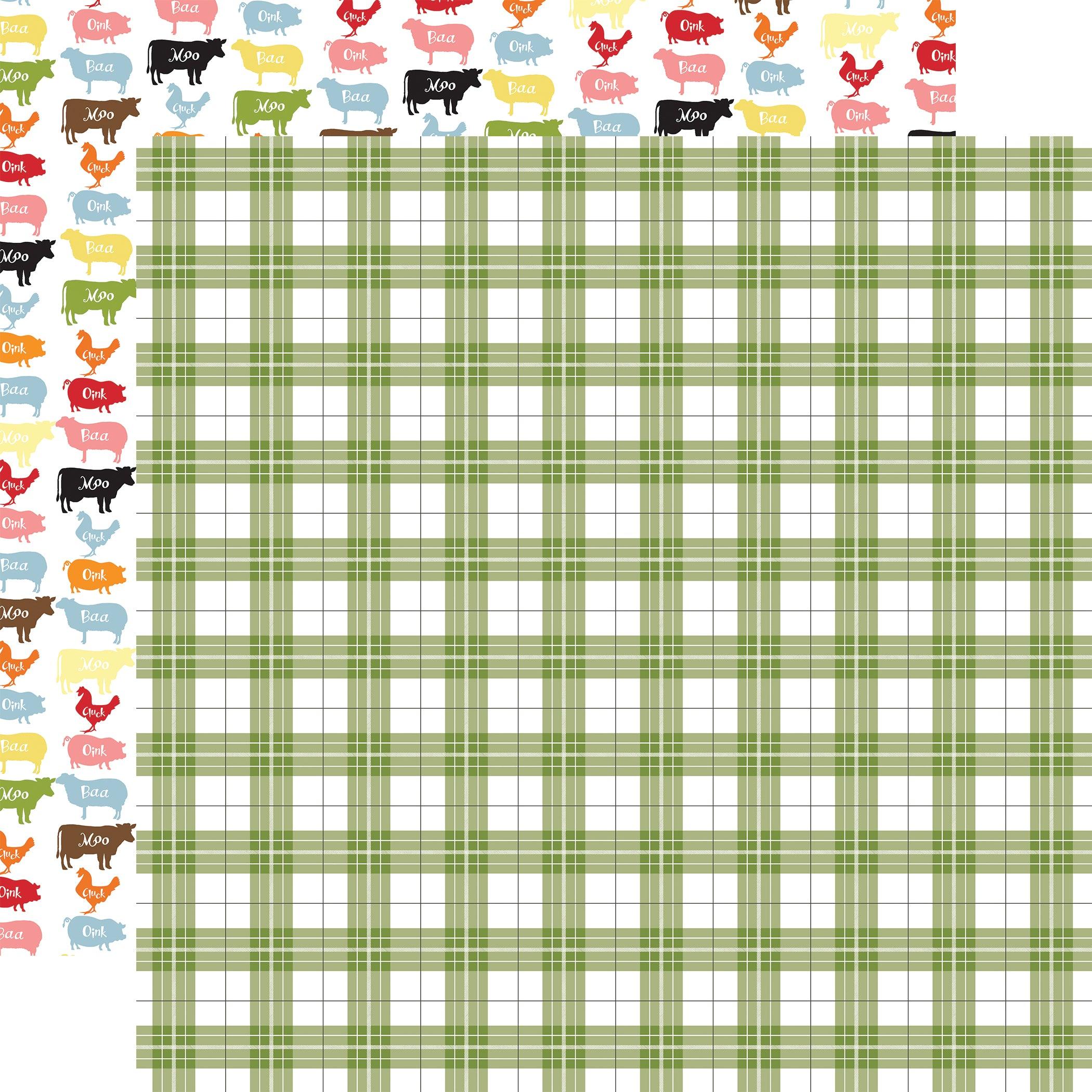 Farmhouse Living Collection Country Plaid 12 x 12 Double-Sided Scrapbook Paper by Carta Bella - Scrapbook Supply Companies