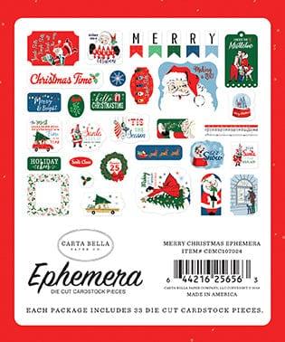 Merry Christmas Collection 5 x 5 Ephemera Die Cut Scrapbook Embellishments by Carta Bella - Scrapbook Supply Companies