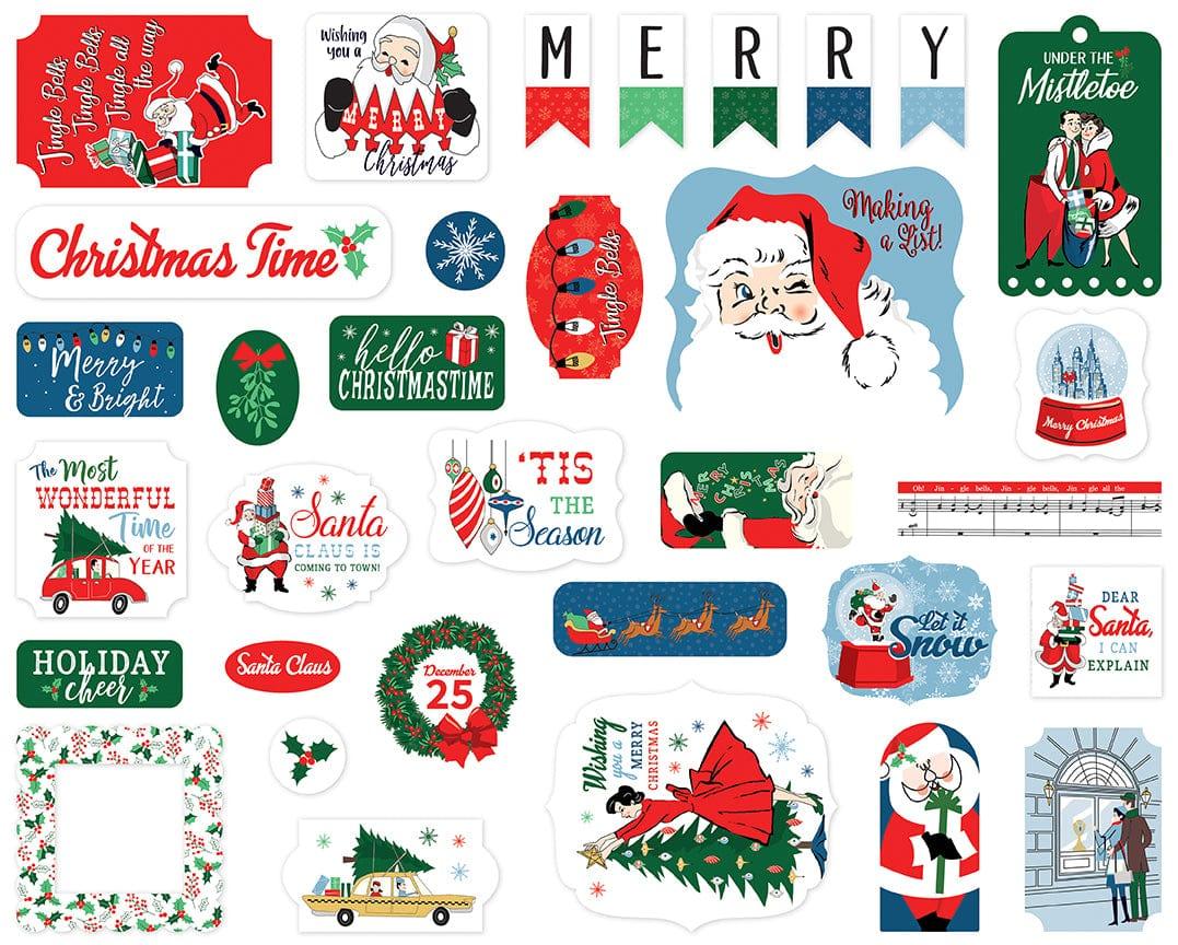 Merry Christmas Collection 5 x 5 Ephemera Die Cut Scrapbook Embellishments by Carta Bella - Scrapbook Supply Companies