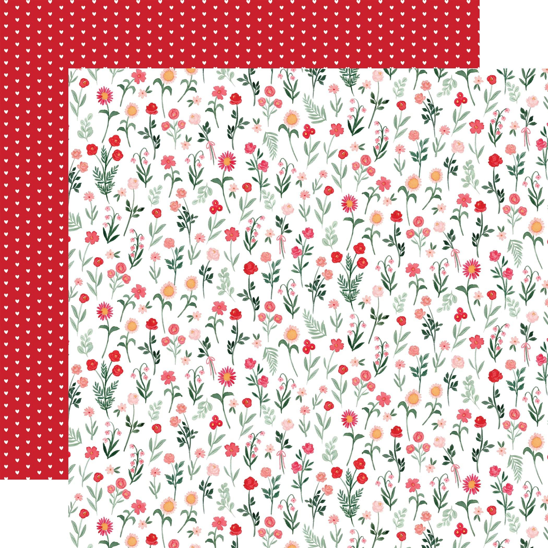 My Valentine Collection Valentine Blooms 12 x 12 Double-Sided Scrapbook Paper by Carta Bella - Scrapbook Supply Companies