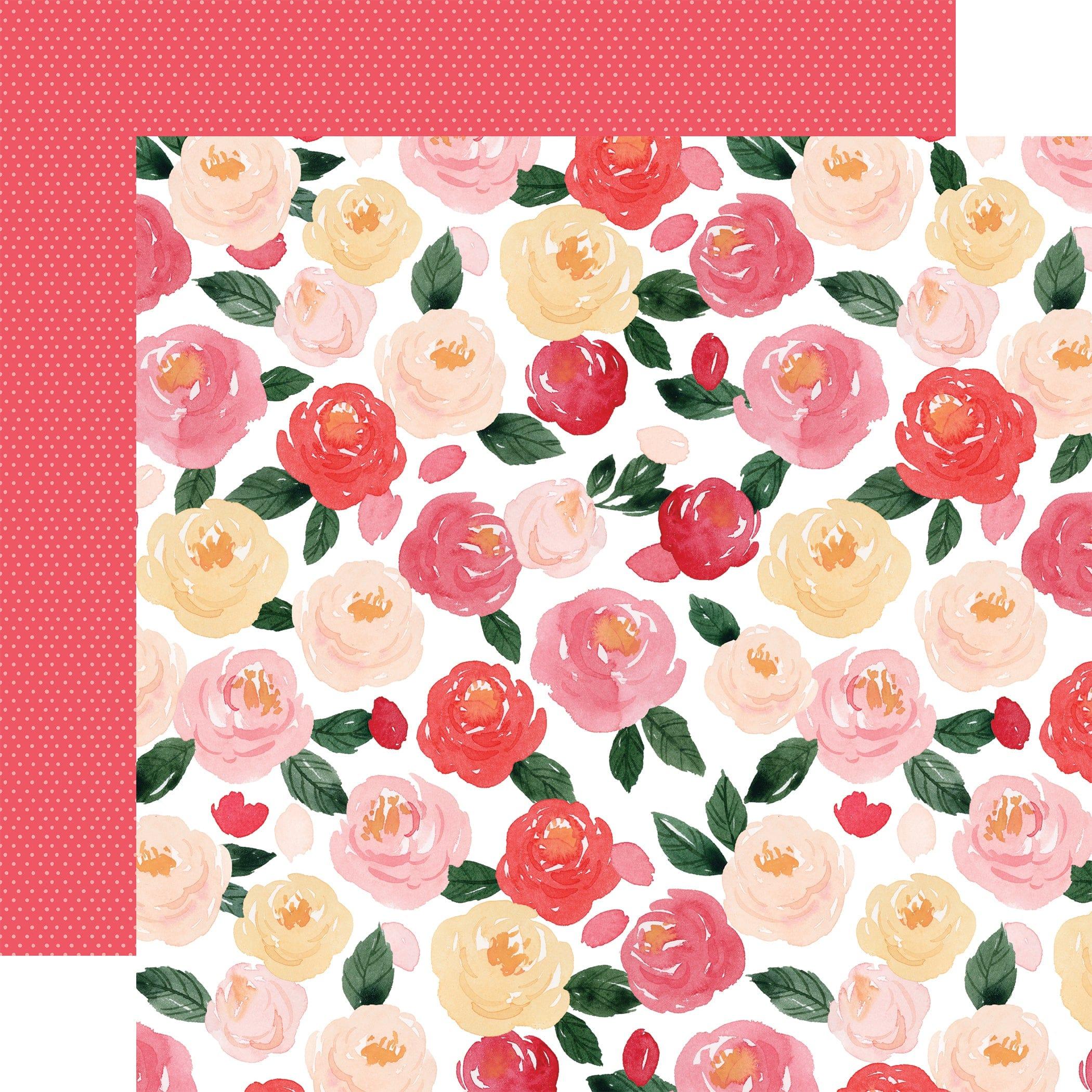 My Valentine Collection Romantic Roses 12 x 12 Double-Sided Scrapbook Paper by Carta Bella - Scrapbook Supply Companies