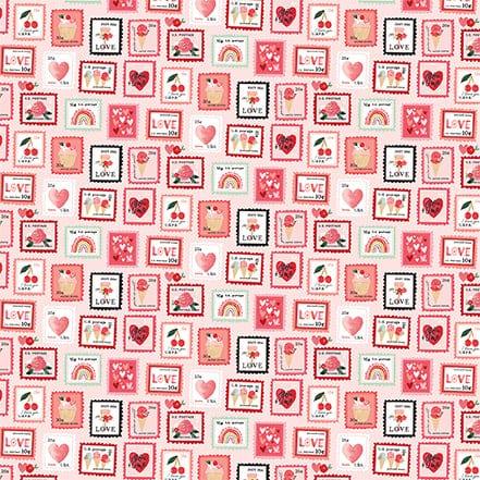 My Valentine Collection Love Letter Stamps 12 x 12 Double-Sided Scrapbook Paper by Carta Bella - Scrapbook Supply Companies