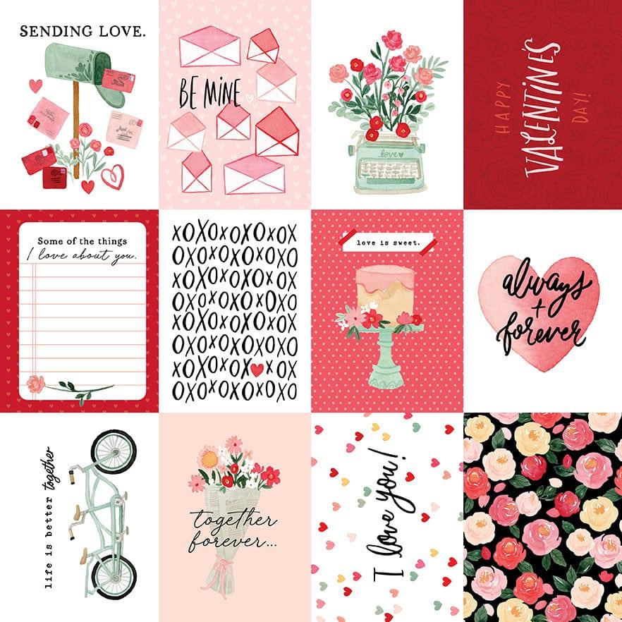 My Valentine Collection 3 x 4 Journaling Cards 12 x 12 Double-Sided  Scrapbook Paper by Carta Bella