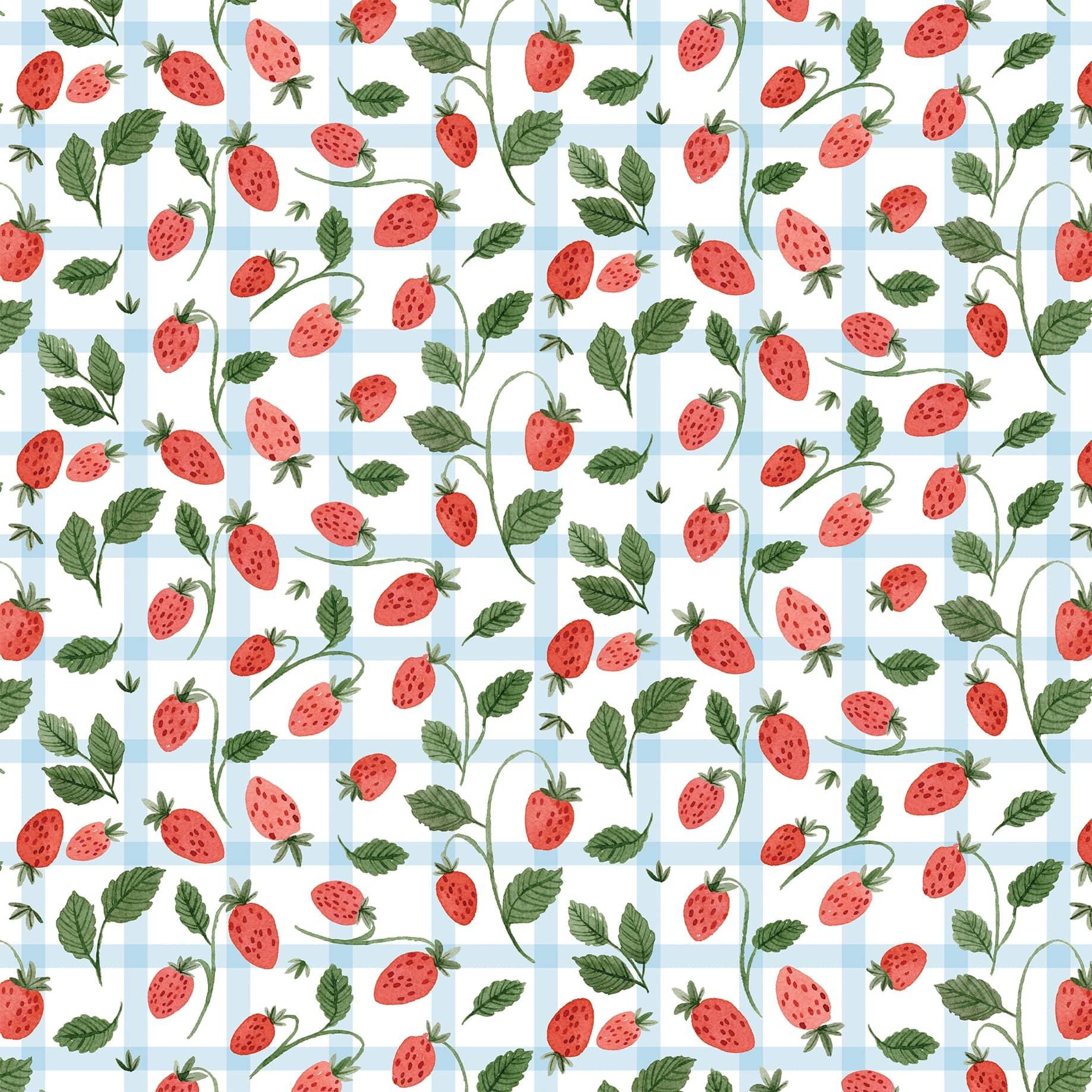 Summer Collection Summer Strawberries 12 x 12 Double-Sided Scrapbook Paper by Carta Bella - Scrapbook Supply Companies