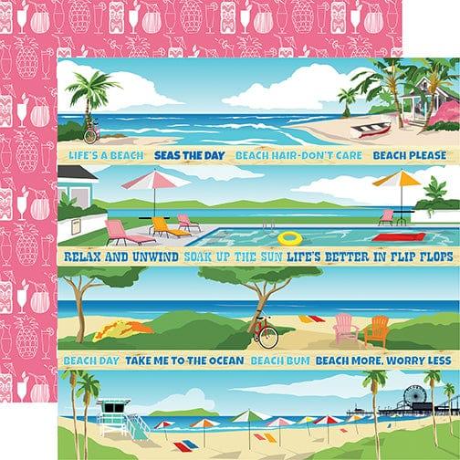 Summer Splash Collection Border Strips 12 x 12 Double-Sided Scrapbook Paper by Carta Bella - Scrapbook Supply Companies