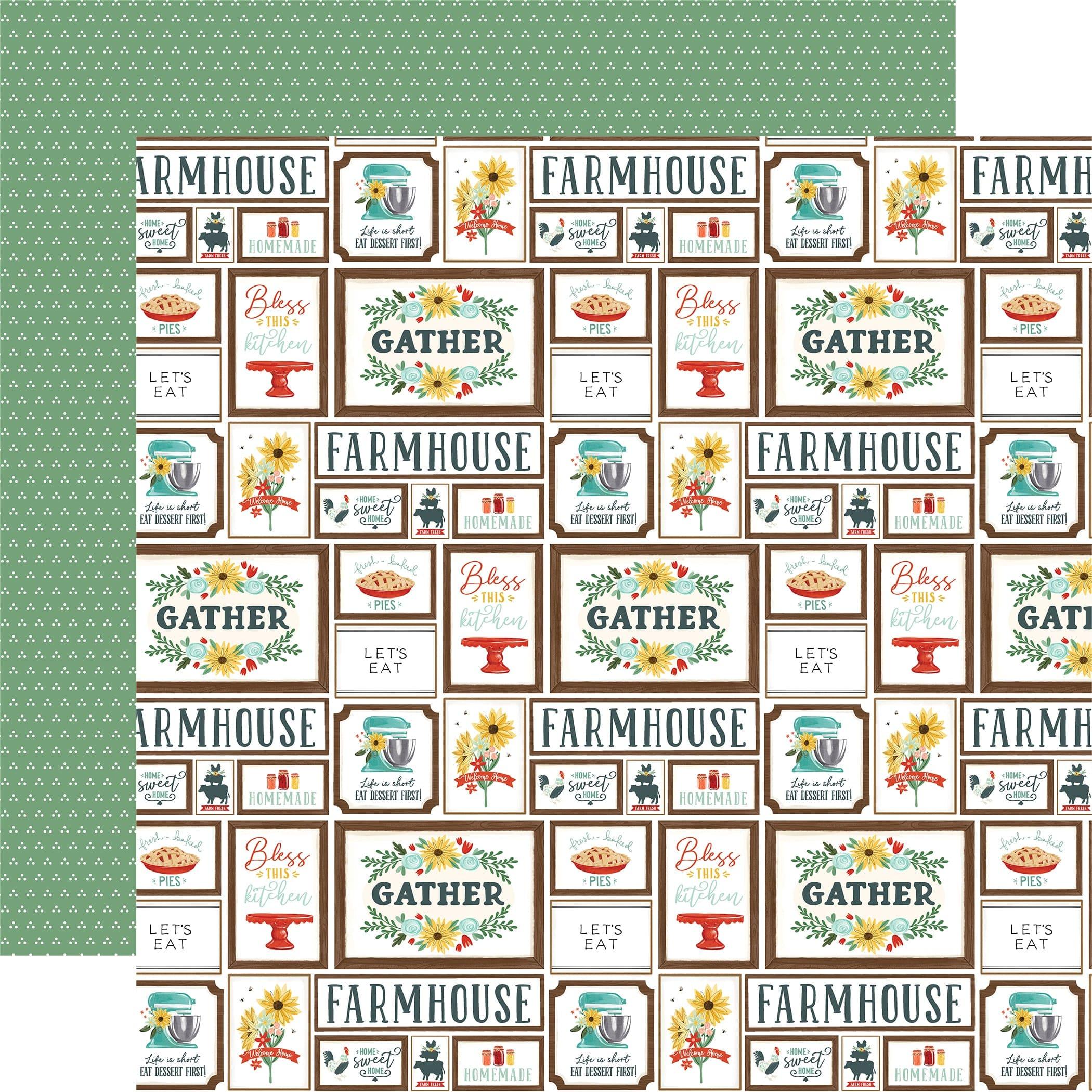 Sunflower Market Collection Bless This Kitchen 12 x 12 Double-Sided Scrapbook Paper by Carta Bella