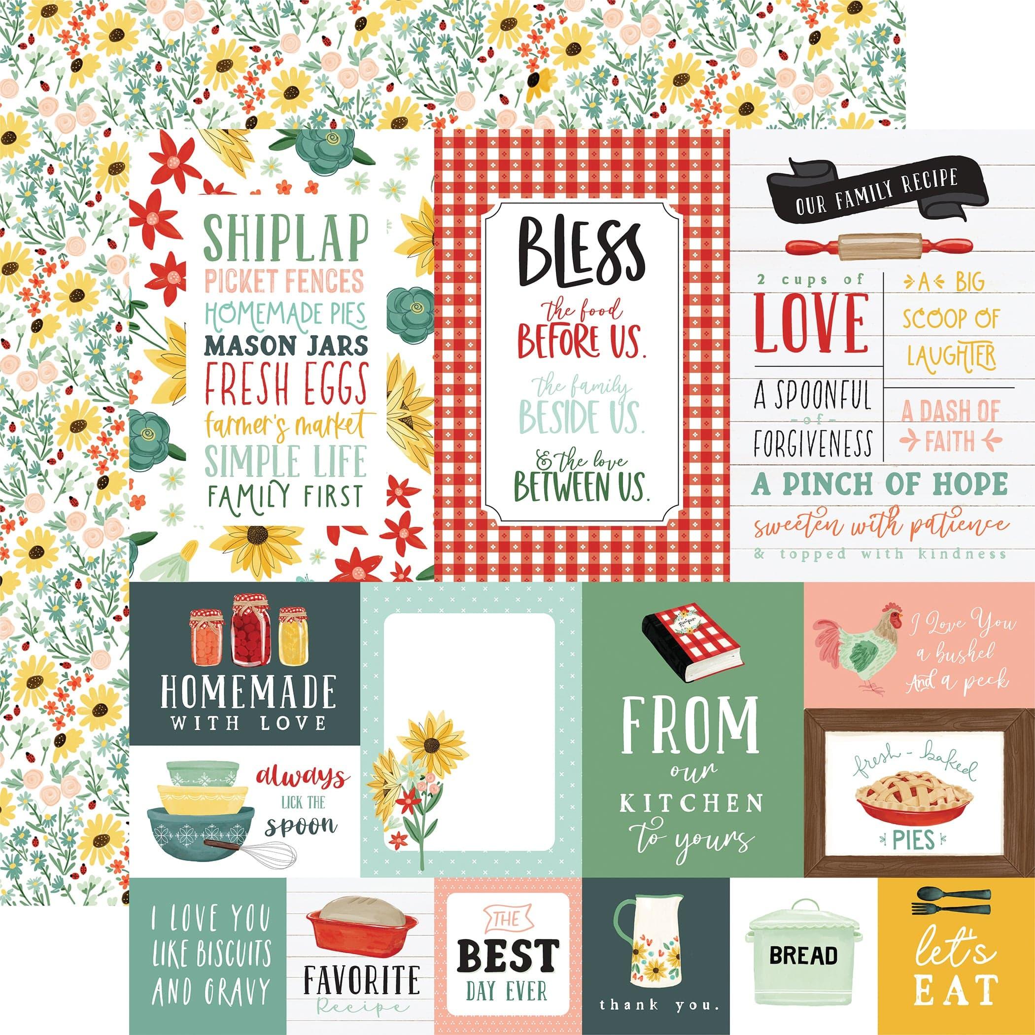 Sunflower Market Collection Multi Journaling Cards 12 x 12 Double-Sided Scrapbook Paper by Carta Bella
