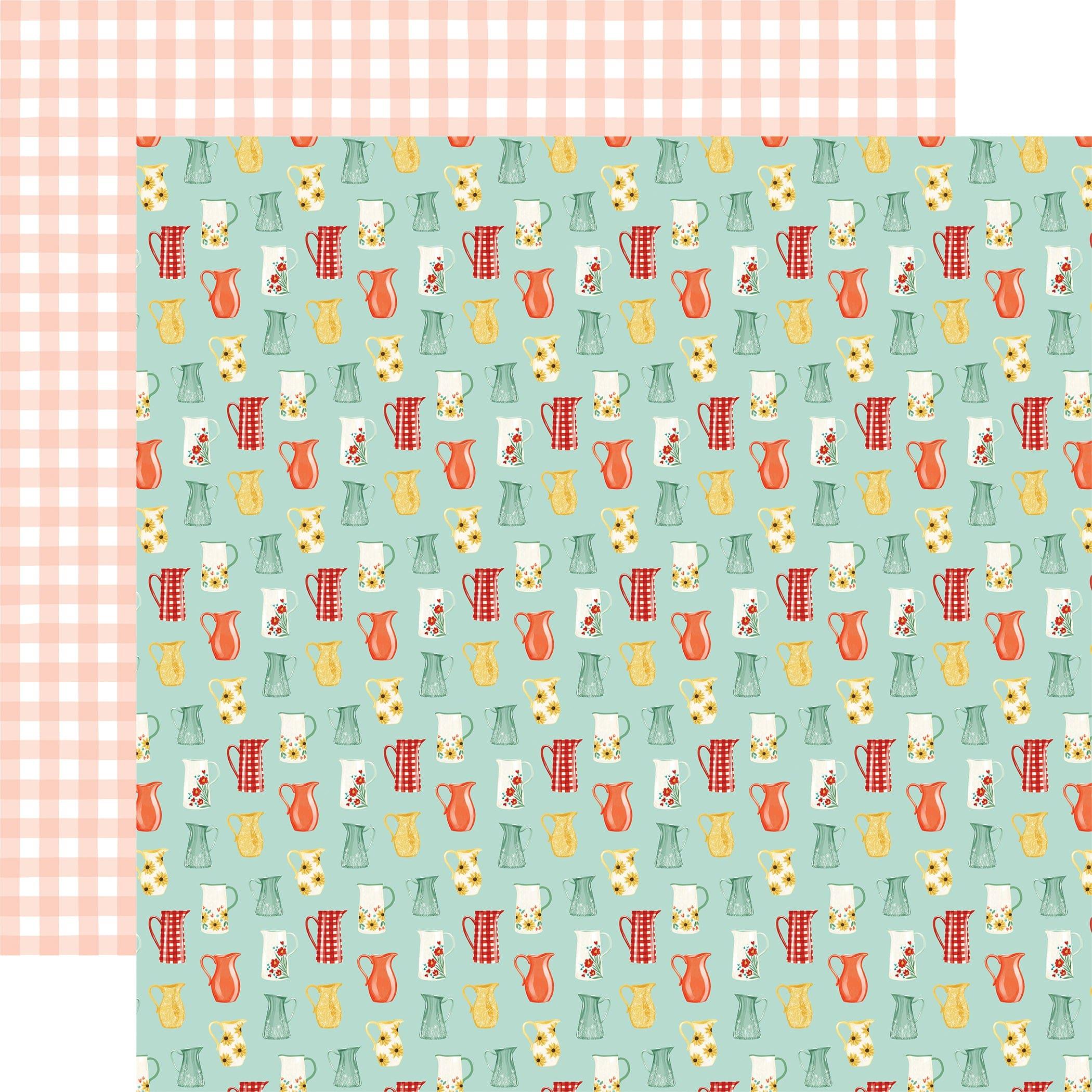 Sunflower Market Collection Pour Me A Glass 12 x 12 Double-Sided Scrapbook Paper by Carta Bella