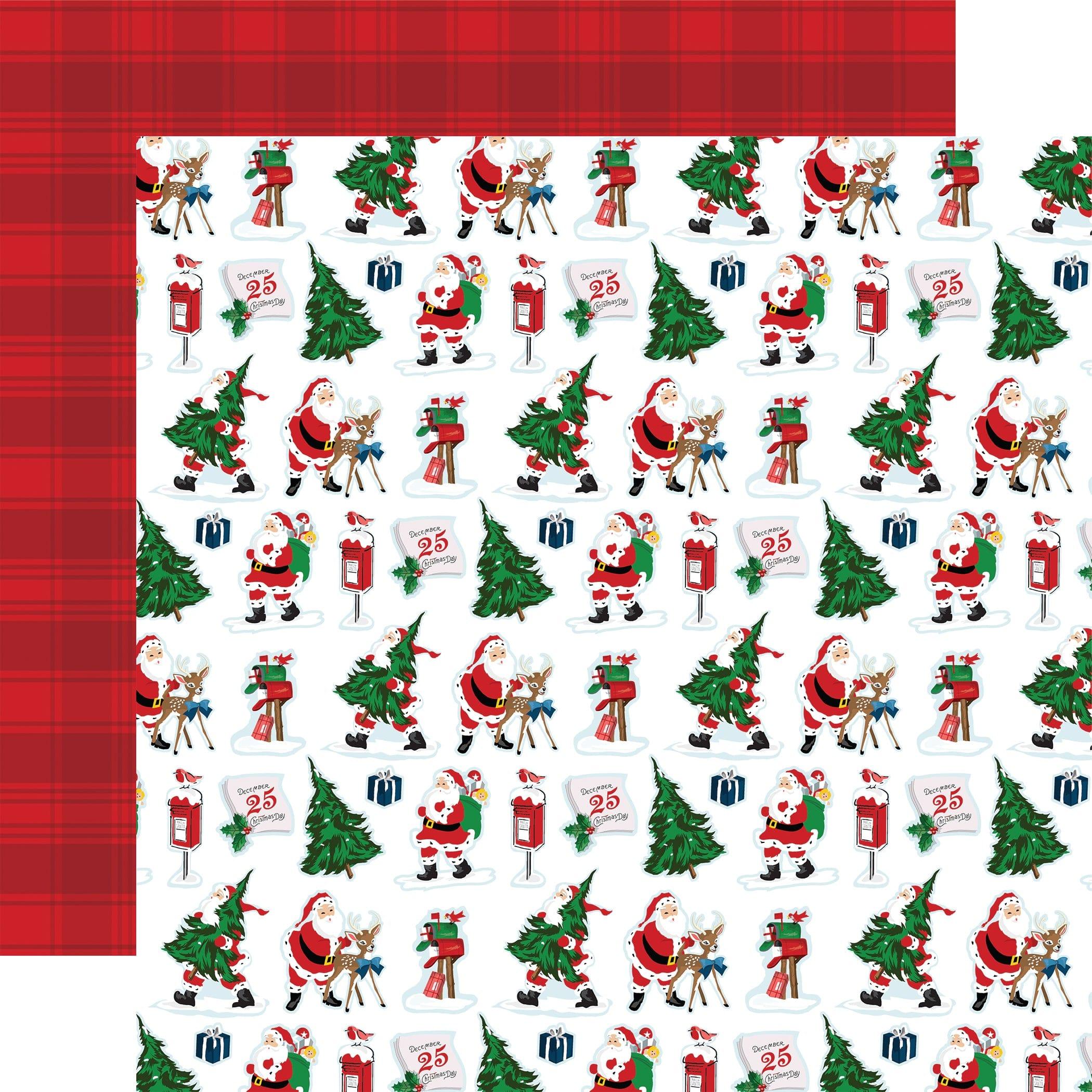 White Christmas Collection Season Symbols 12 x 12 Double-Sided Scrapbook Paper by Carta Bella