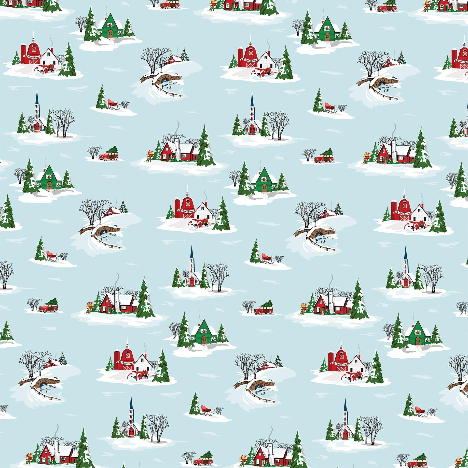 White Christmas Collection Tartan Tidings 12 x 12 Double-Sided Scrapbook Paper by Carta Bella - Scrapbook Supply Companies