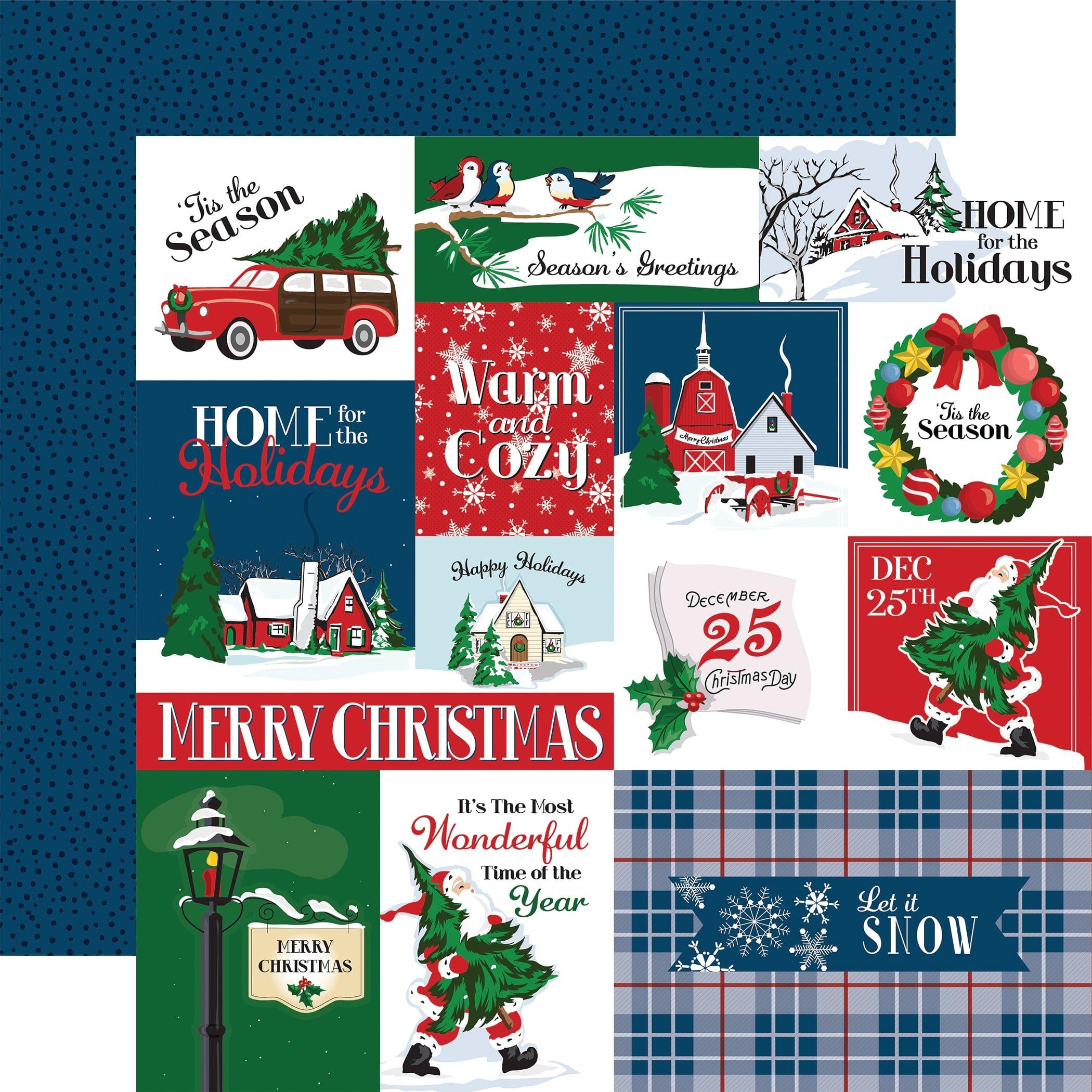White Christmas Collection Multi Journaling Cards 12 x 12 Double-Sided Scrapbook Paper by Carta Bella