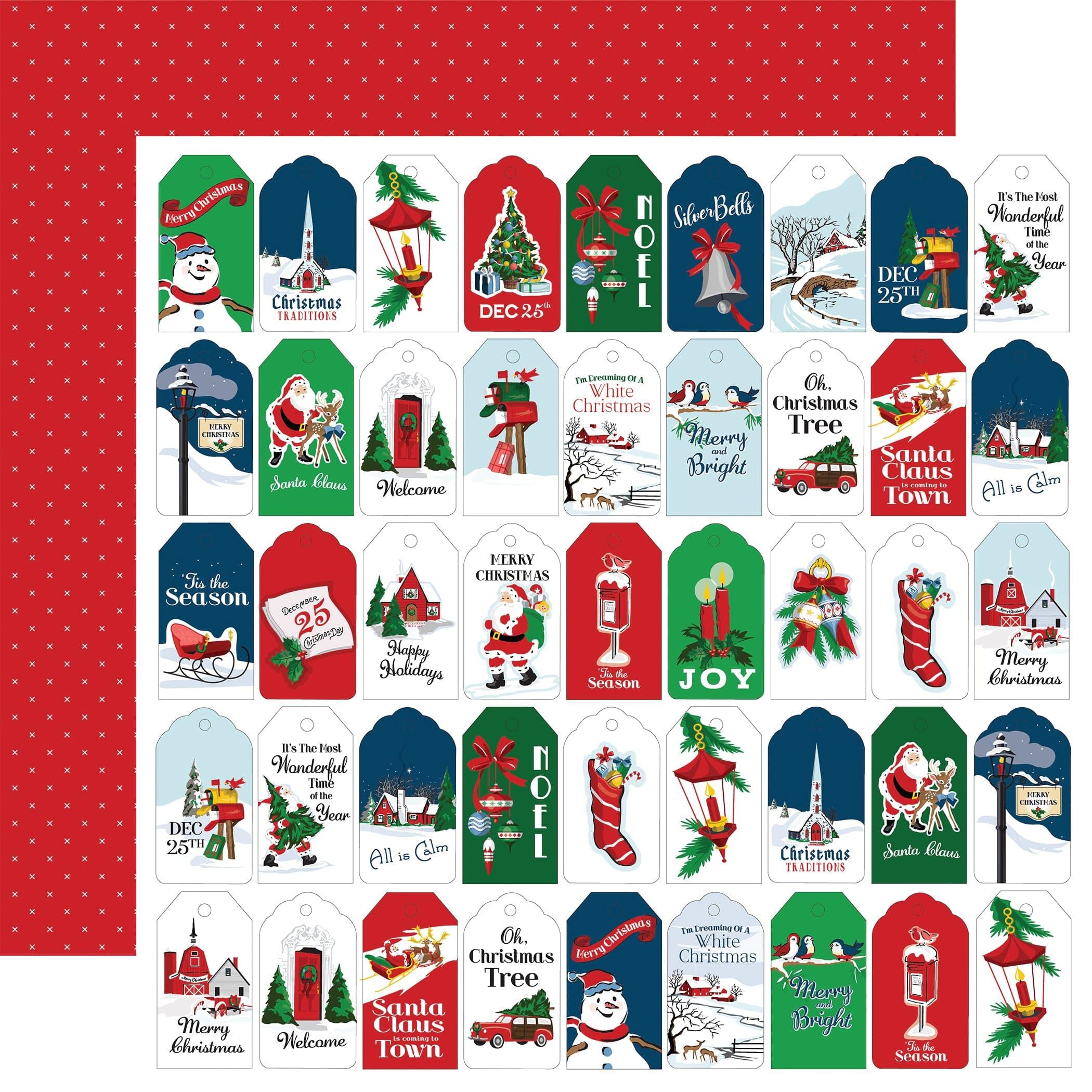 White Christmas Collection 12 x 12 Scrapbook Paper & Sticker Pack by Carta Bella - Scrapbook Supply Companies