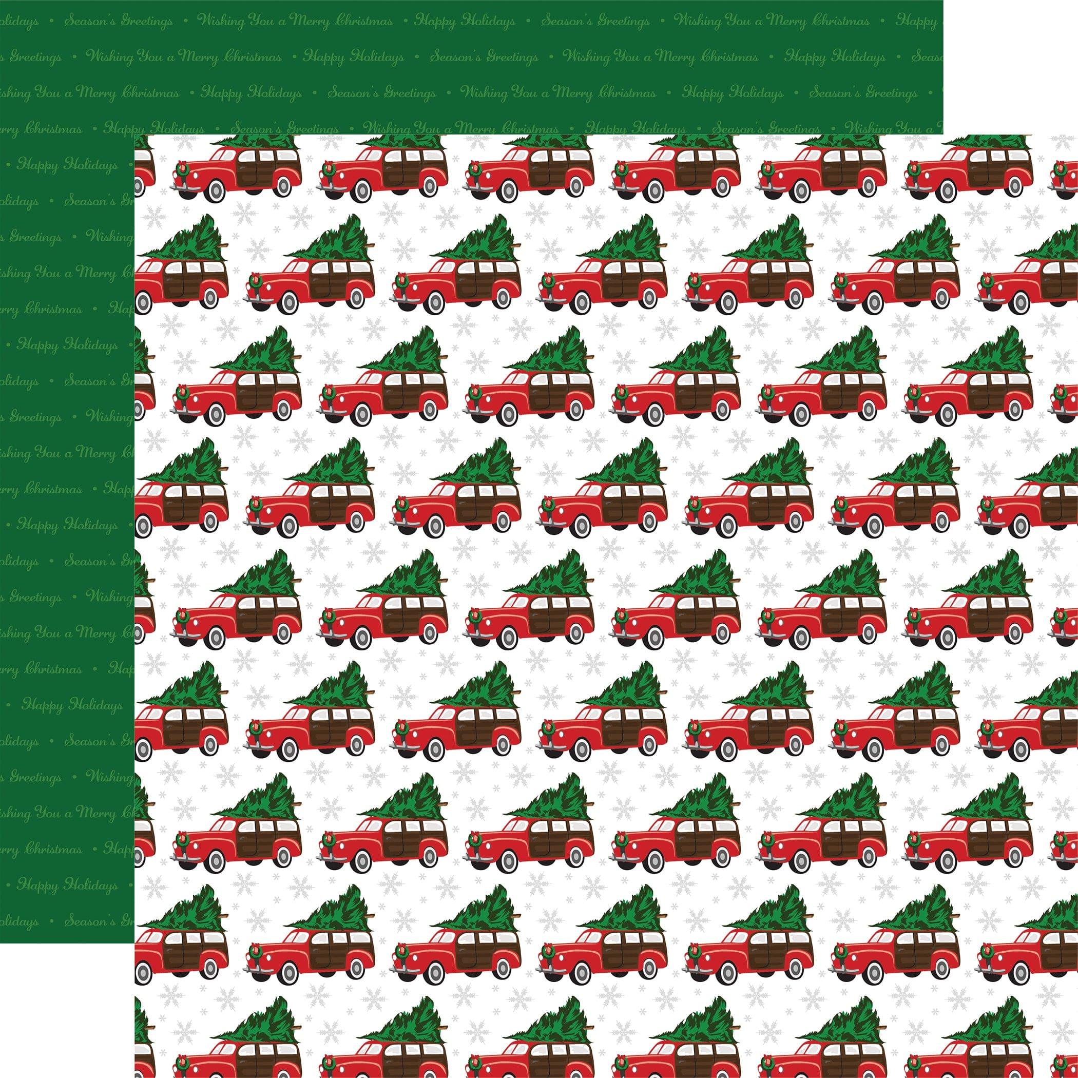 White Christmas Collection December Drive 12 x 12 Double-Sided Scrapbook Paper by Carta Bella