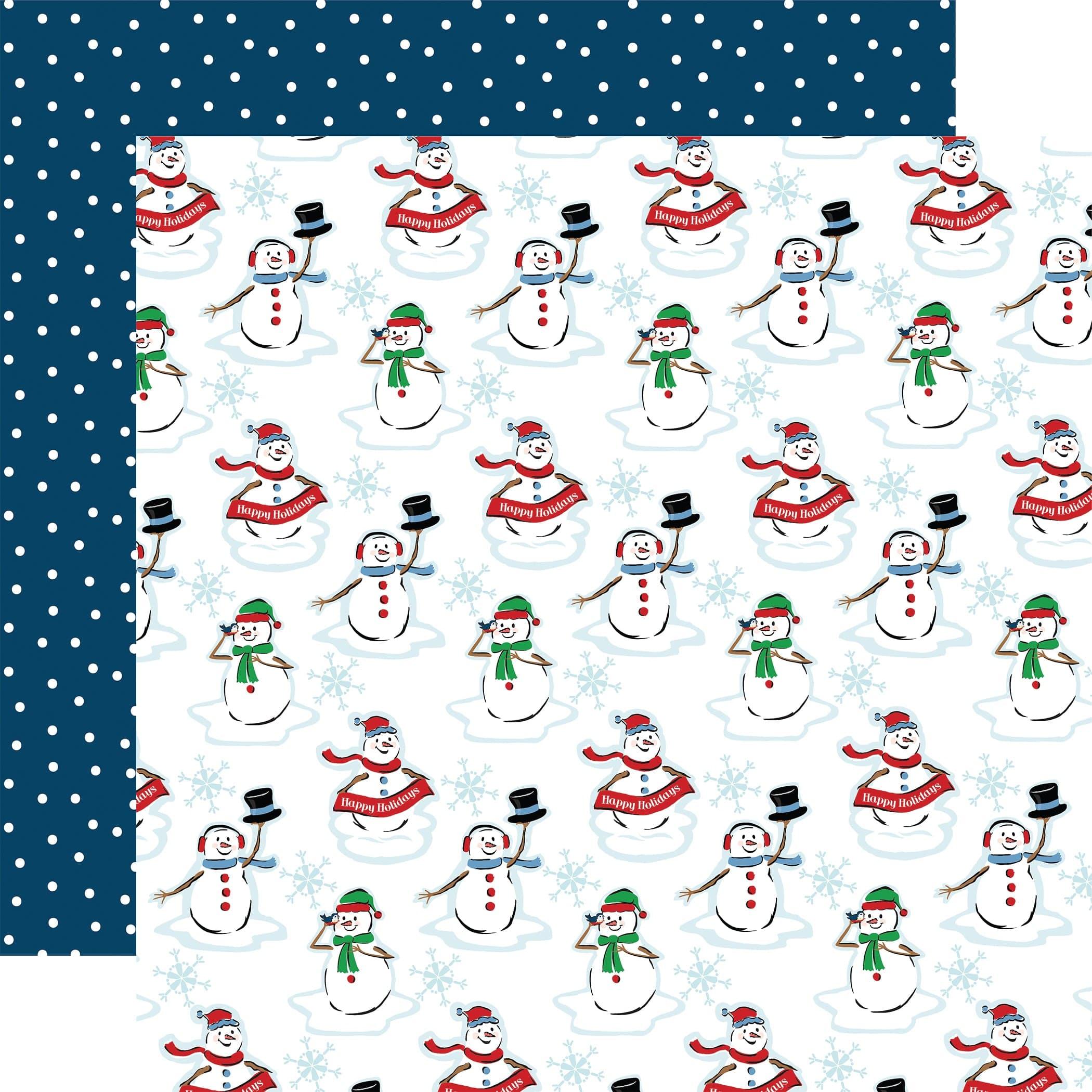 White Christmas Collection Welcoming Snow 12 x 12 Double-Sided Scrapbook Paper by Carta Bella - Scrapbook Supply Companies