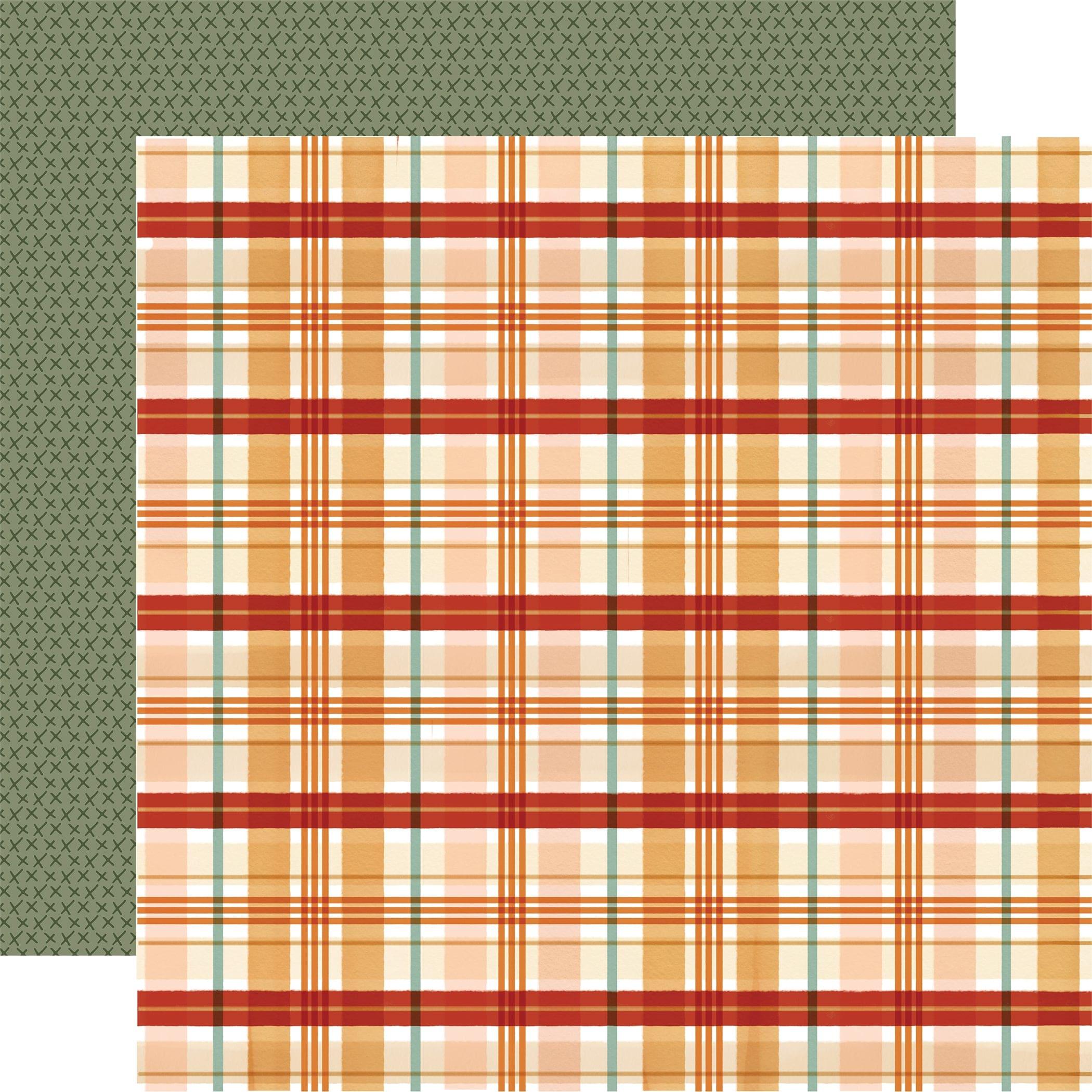 Welcome Fall Collection Fall Flannel 12 x 12 Double-Sided Scrapbook Paper by Carta Bella - Scrapbook Supply Companies