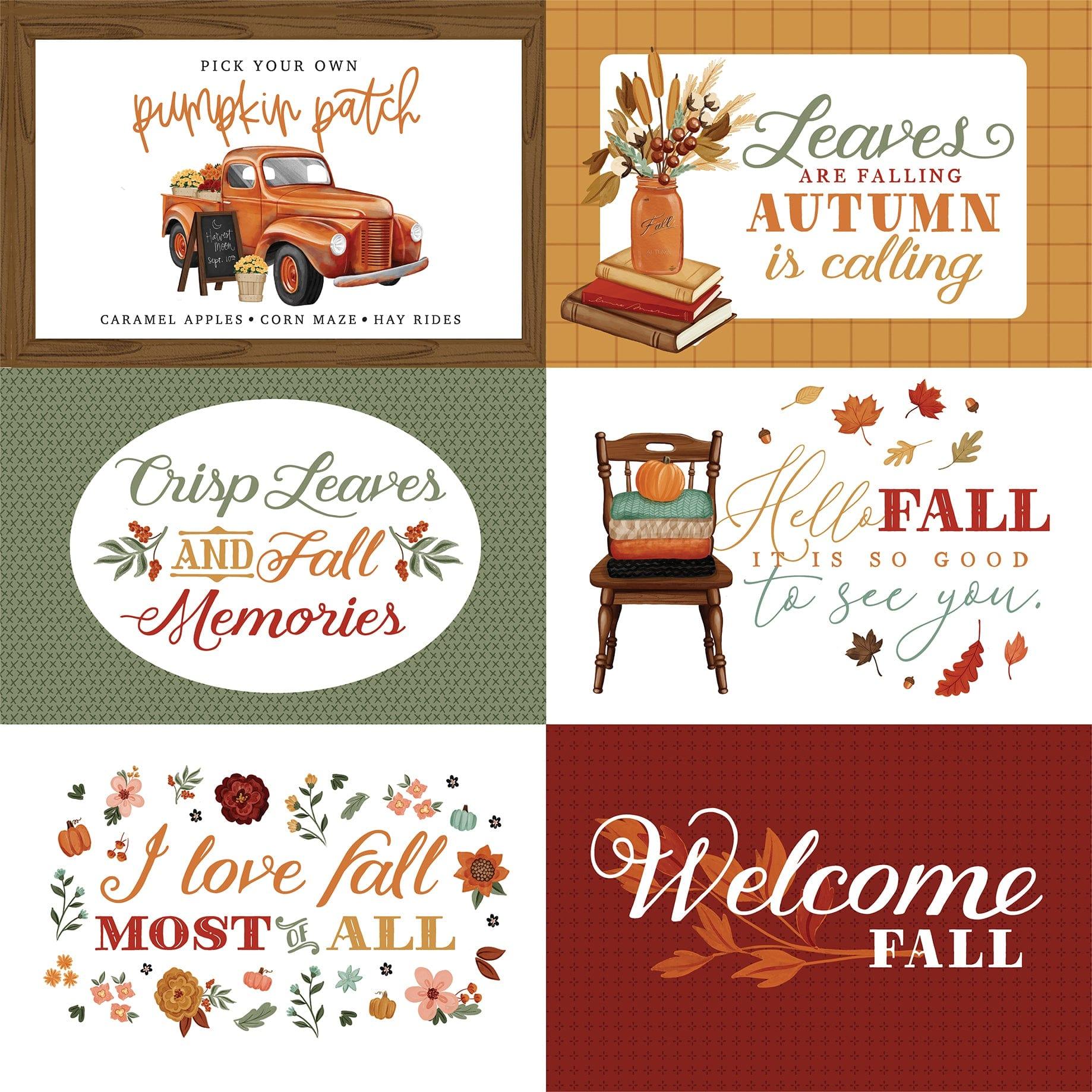 Welcome Fall Collection 6x4 Journaling Cards 12 x 12 Double-Sided Scrapbook Paper by Carta Bella - Scrapbook Supply Companies