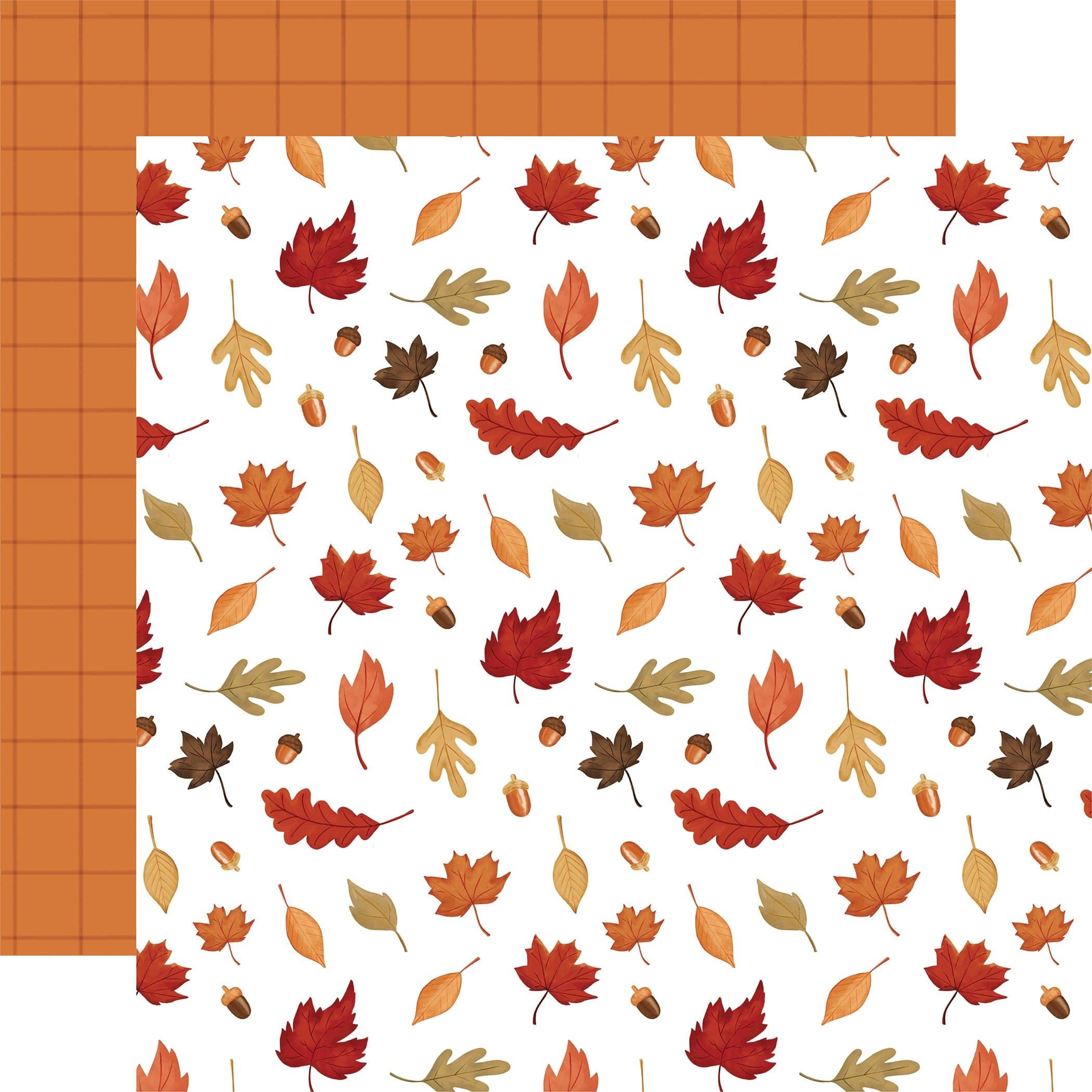 Welcome Fall Collection Acorns And Leaves 12 x 12 Double-Sided Scrapbook Paper by Carta Bella - Scrapbook Supply Companies
