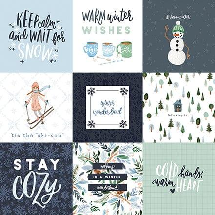 Winter Market Collection 4 x 4 Journaling Cards 12 x 12 Double-Sided Scrapbook Paper by Carta Bella - Scrapbook Supply Companies