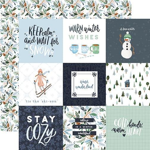 Winter Market Collection 4 x 4 Journaling Cards 12 x 12 Double-Sided Scrapbook Paper by Carta Bella - Scrapbook Supply Companies