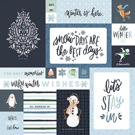 Winter Market Collection 4 x 6 Journaling Cards 12 x 12 Double-Sided Scrapbook Paper by Carta Bella - Scrapbook Supply Companies