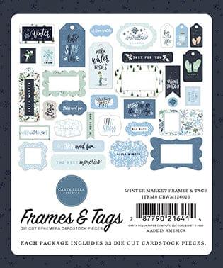 Winter Market Collection 5 x 5 Frames & Tags Die Cut Scrapbook Embellishments by Carta Bella - Scrapbook Supply Companies