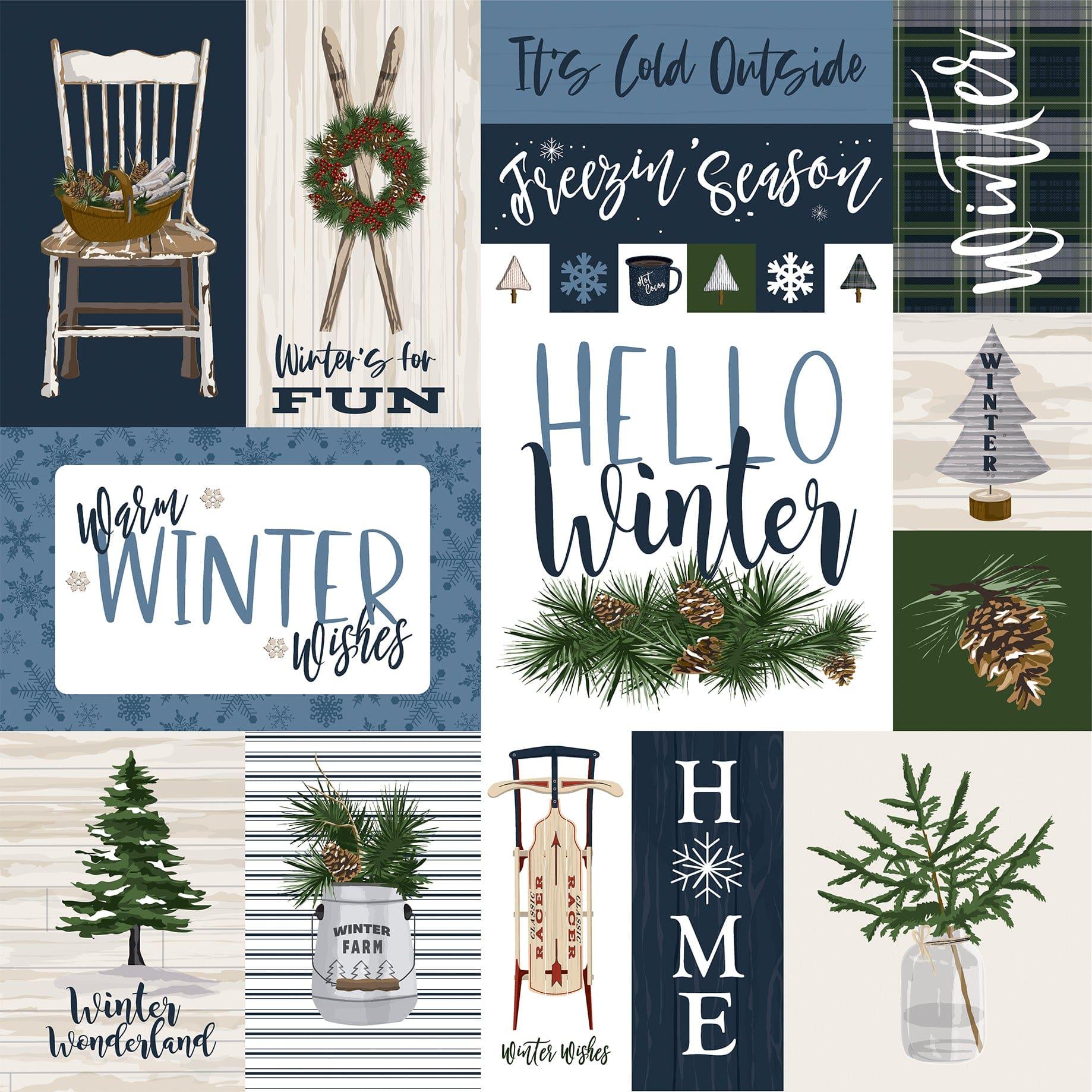 Welcome Winter Collection, Bundle Up, double-sided Christmas & Winter  scrapbook paper (Carta Bella)