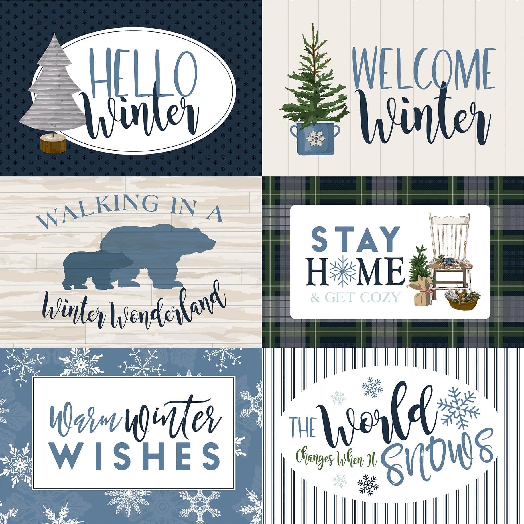 Welcome Winter Collection 6 x 4 Journaling Cards 12 x 12 Double-Sided Scrapbook Paper by Carta Bella - Scrapbook Supply Companies