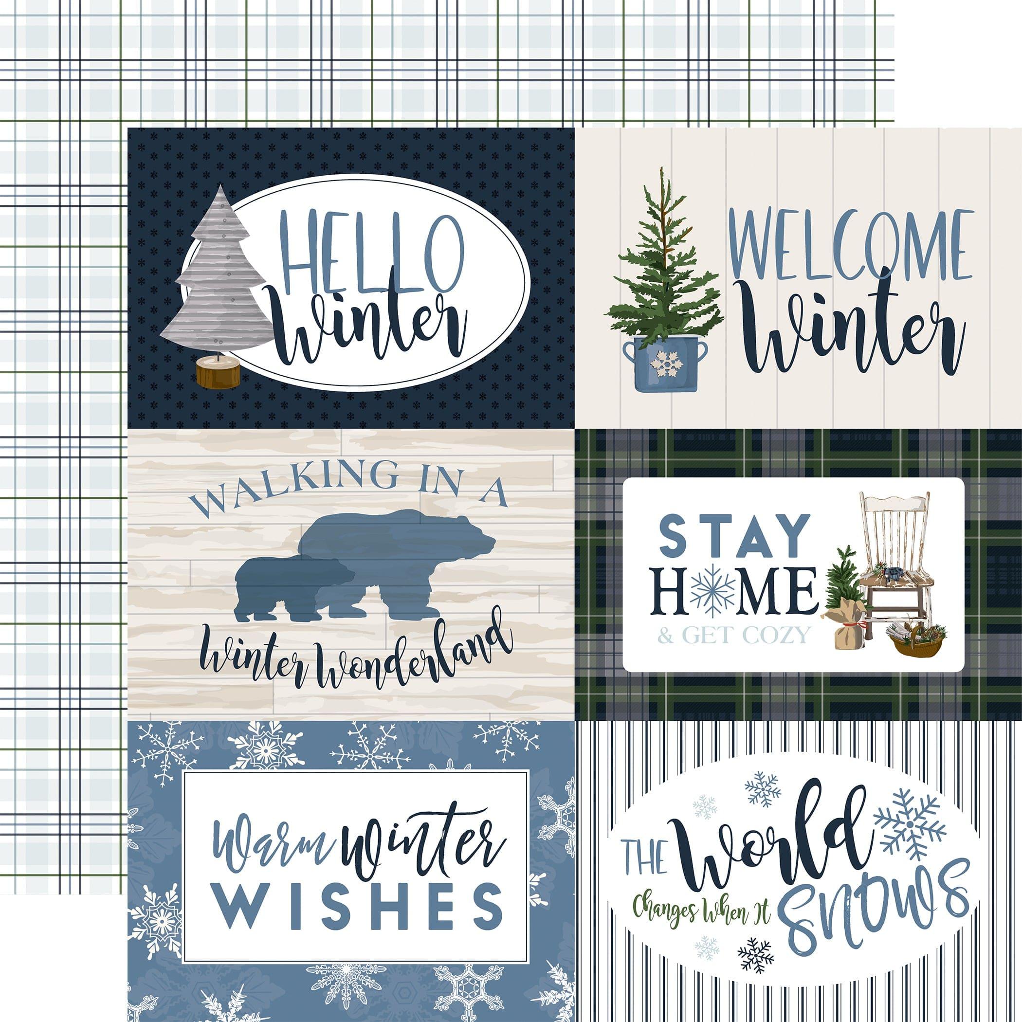 Welcome Winter Collection 6x4 Journaling Cards 12 x 12 Double-Sided Scrapbook Paper by Carta Bella